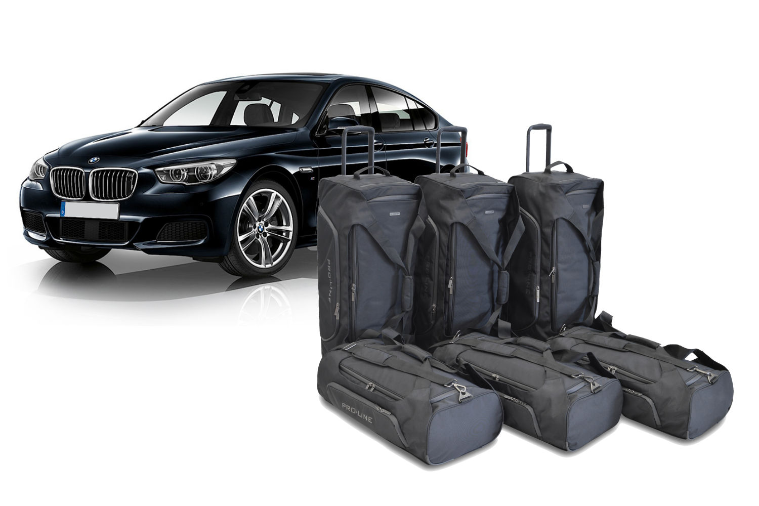 Pack de 6 sacs de voyage sur-mesure pour Bmw 5 Series GT (F07) (de 2009 à 2017) - Gamme Pro.Line
