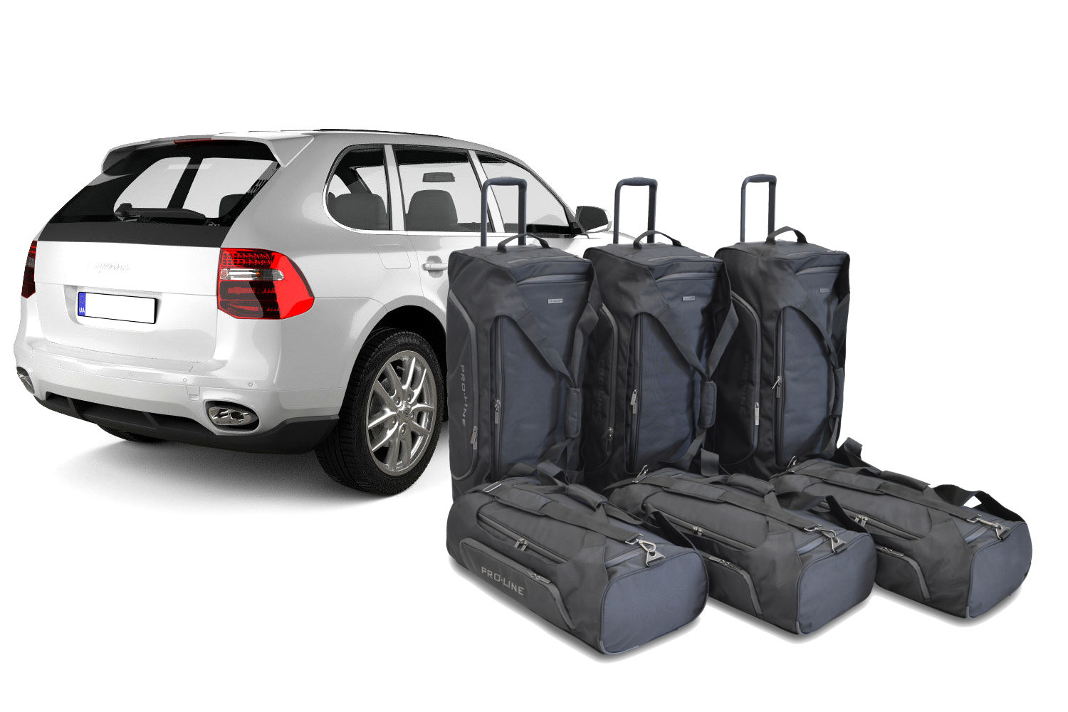 Pack de 6 sacs de voyage sur-mesure pour Porsche Cayenne I (9PA) (de 2002 à 2010) - Gamme Pro.Line