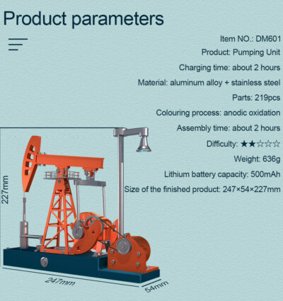 Pompe d'extraction de pétrole complète en kit - Maquette technique motorisée de 219 pièces