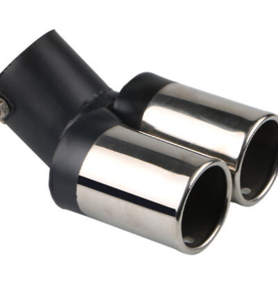 Embout d'échappement double #1 inox poli rond (coudé)