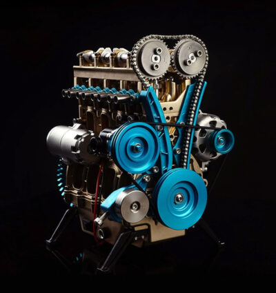 Moteur 4 cylindres à construire (tout en métal - 357 pièces)