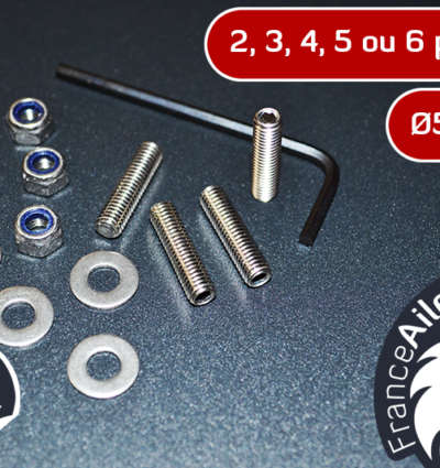 Kit de fixation par vis pour ailerons & becquets (2, 3, 4, 5 et 6 points / diamètre 5 et 6)