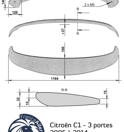 Aileron pour Citroën C1 5 portes