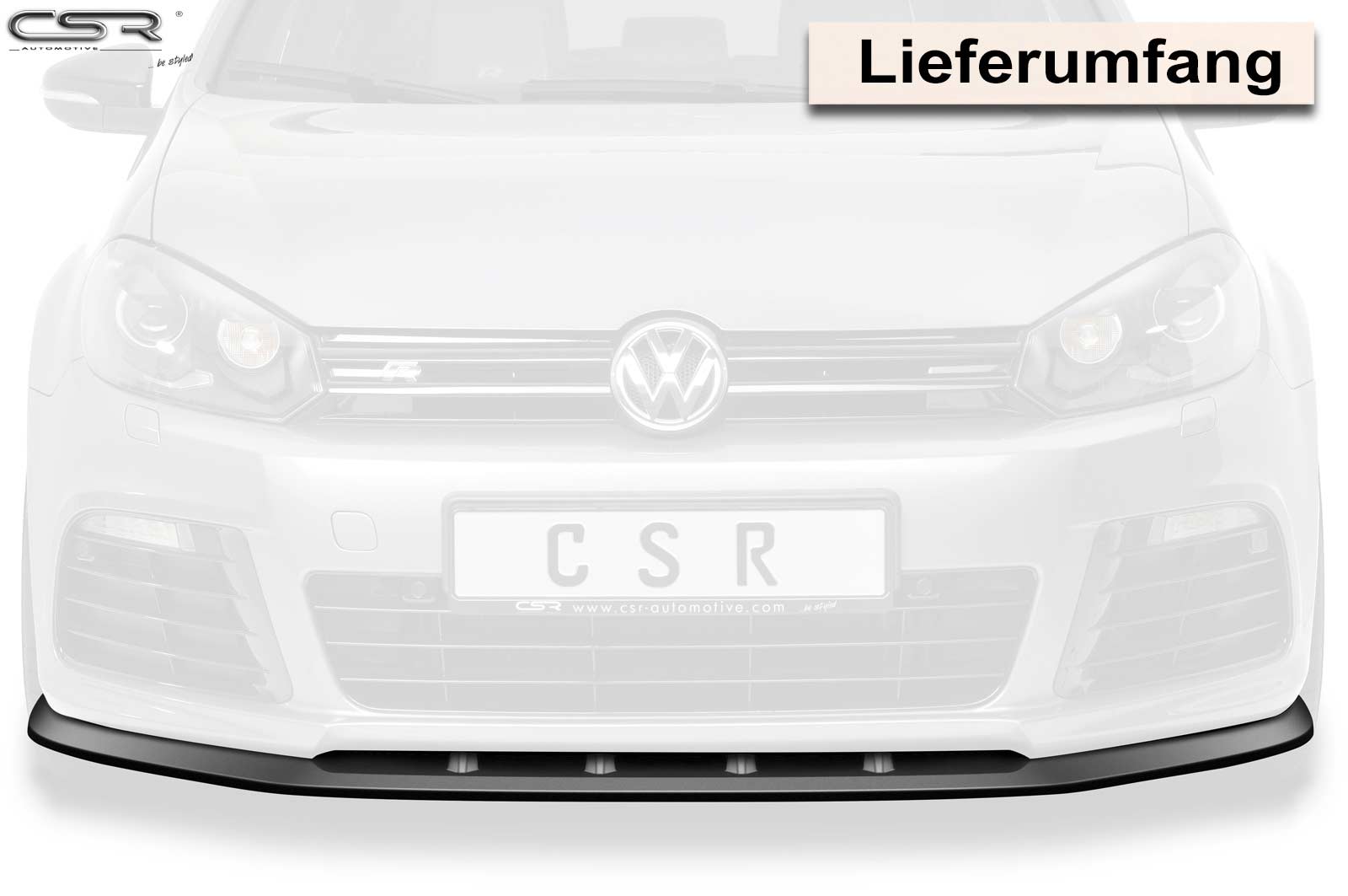 Lame de parechoc avant pour VW Golf 6 R (12/2009-10/2012) - Fabriqué en ABS (6 finitions au choix)