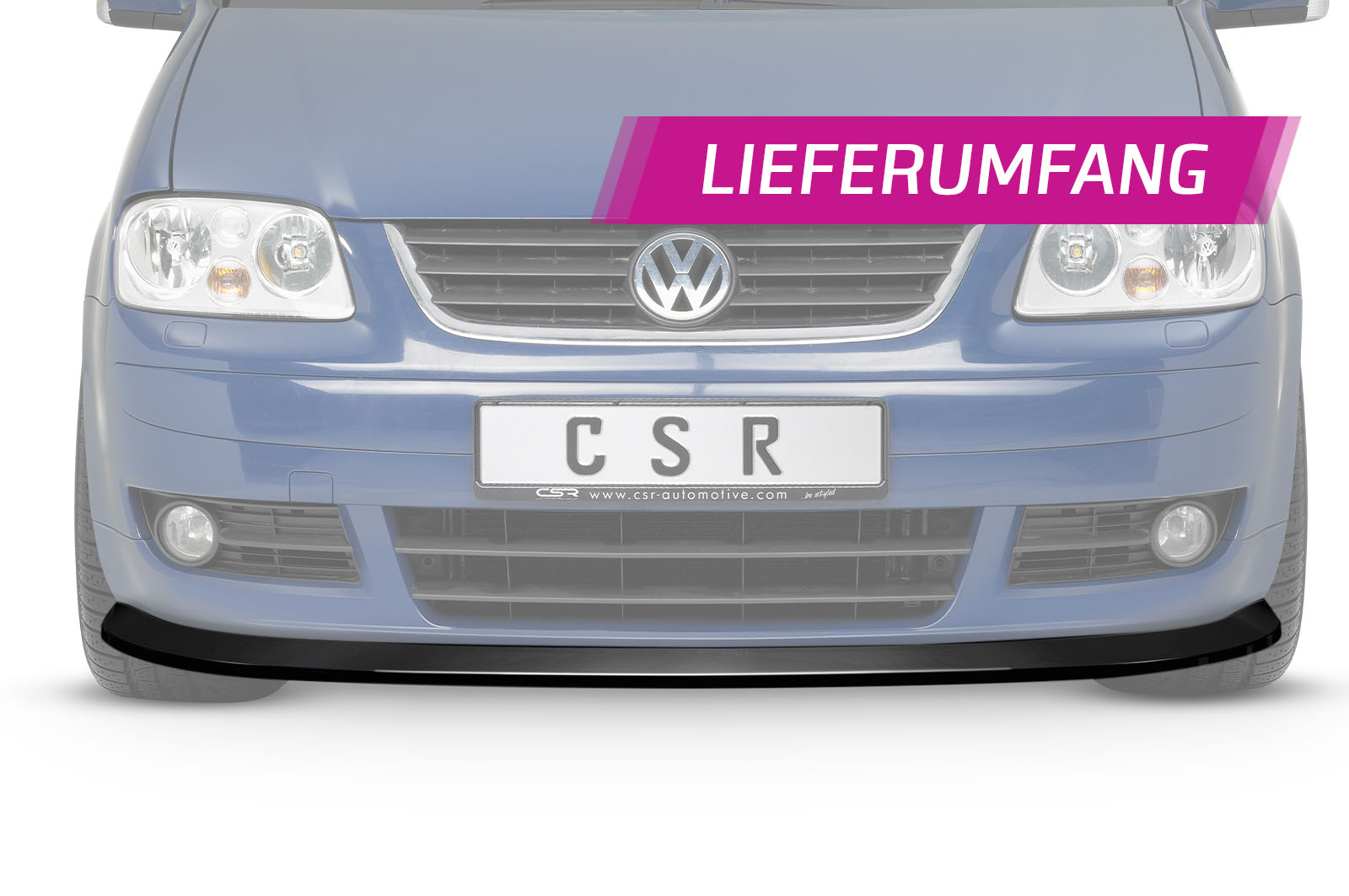 Lame de parechoc avant pour VW Touran (Typ 1T) toutes carrosseries (2003-2006) - Fabriqué en ABS (6 finitions au choix)