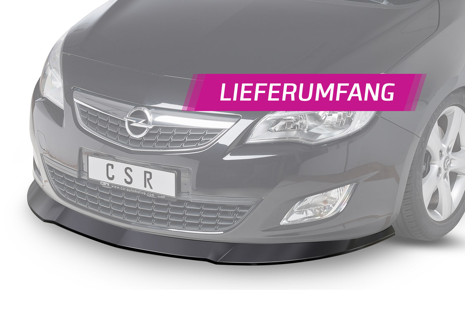 Lame de parechoc avant pour Opel Astra J sauf OPC (2009-09/2012) - Fabriqué en ABS (6 finitions au choix)