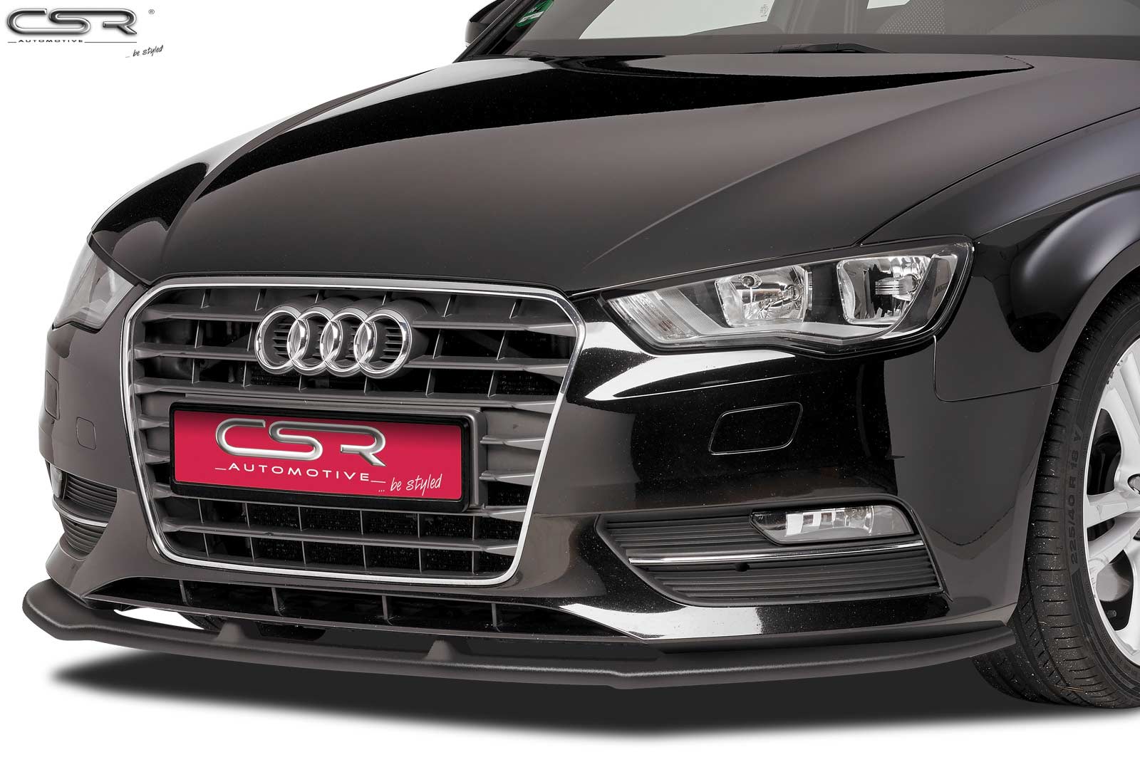 Lame de parechoc avant pour Audi A3 8V sauf cabriolet et berline (2012-04/2016) - Fabriqué en ABS (6 finitions au choix)