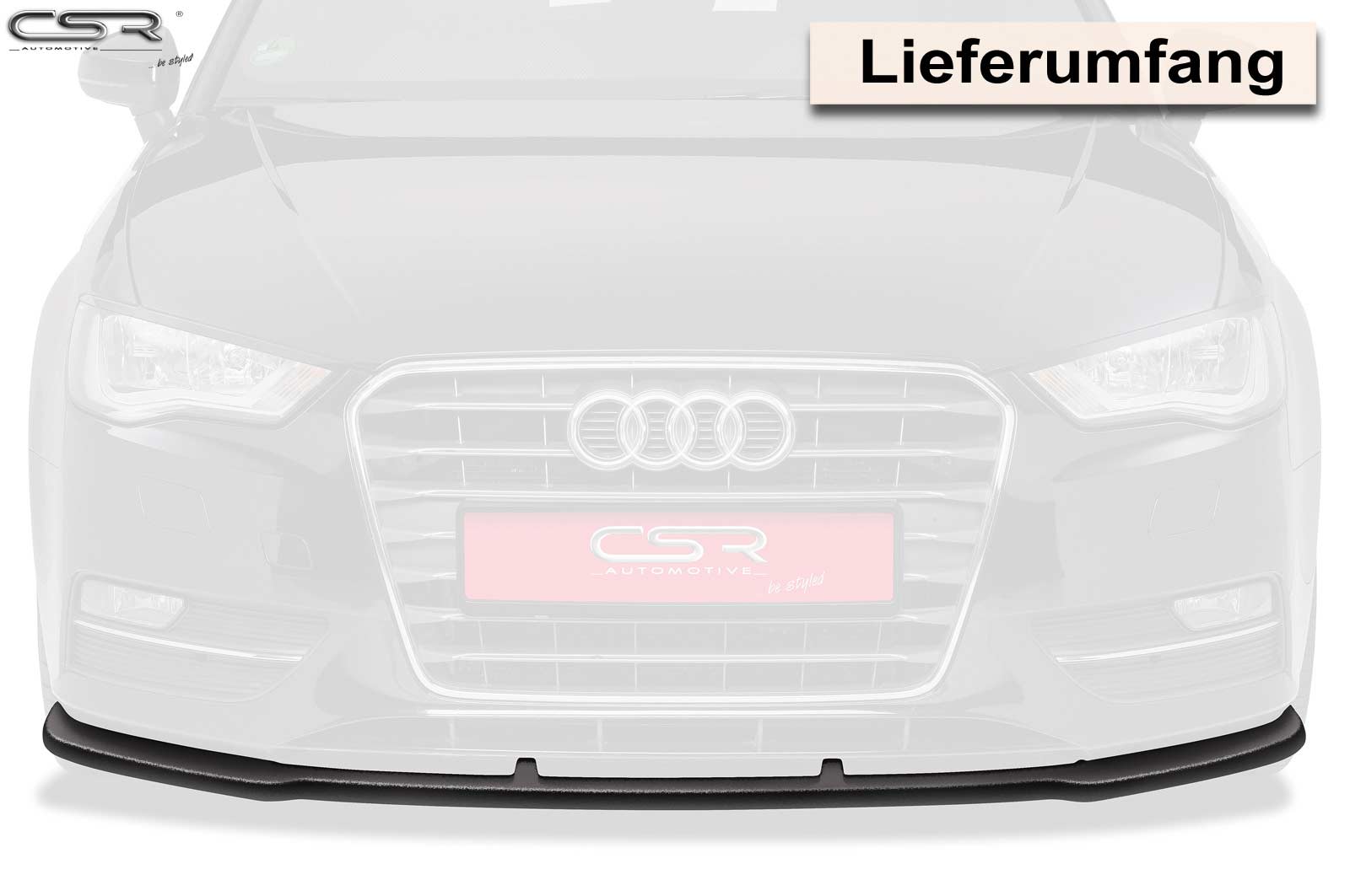 Lame de parechoc avant pour Audi A3 8V sauf cabriolet et berline (2012-04/2016) - Fabriqué en ABS (6 finitions au choix)