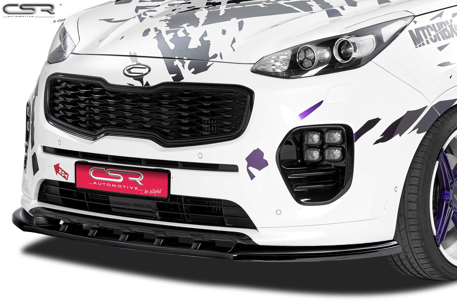 Lame de parechoc avant pour Kia Sportage QL toutes carrosseries (2015-06/2018) - Fabriqué en ABS (6 finitions au choix)