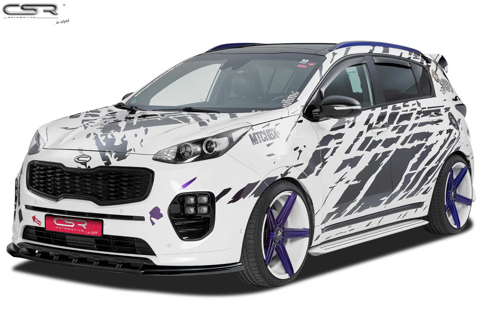 Lame de parechoc avant pour Kia Sportage QL toutes carrosseries (2015-06/2018) - Fabriqué en ABS (6 finitions au choix)