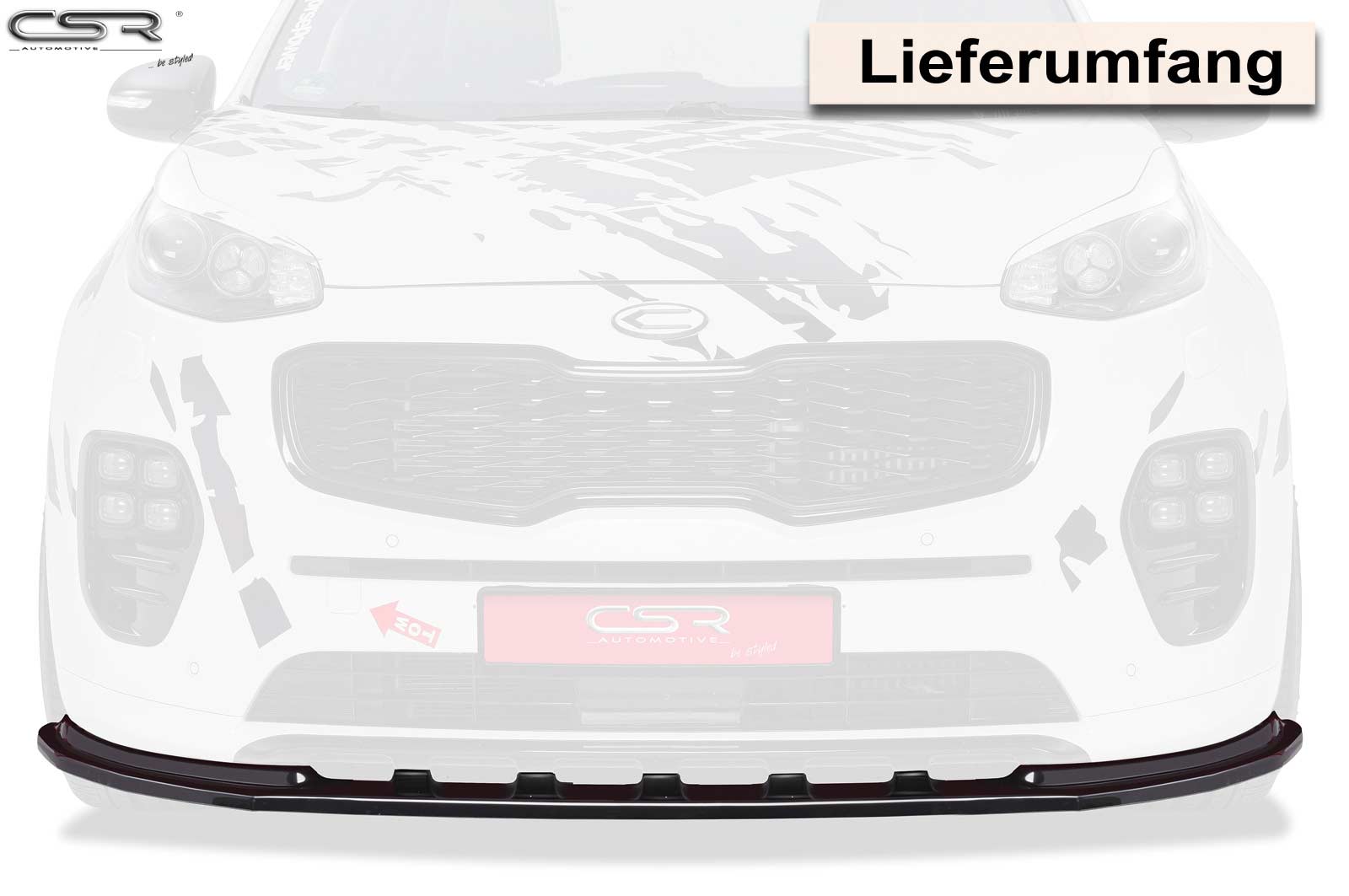 Lame de parechoc avant pour Kia Sportage QL toutes carrosseries (2015-06/2018) - Fabriqué en ABS (6 finitions au choix)