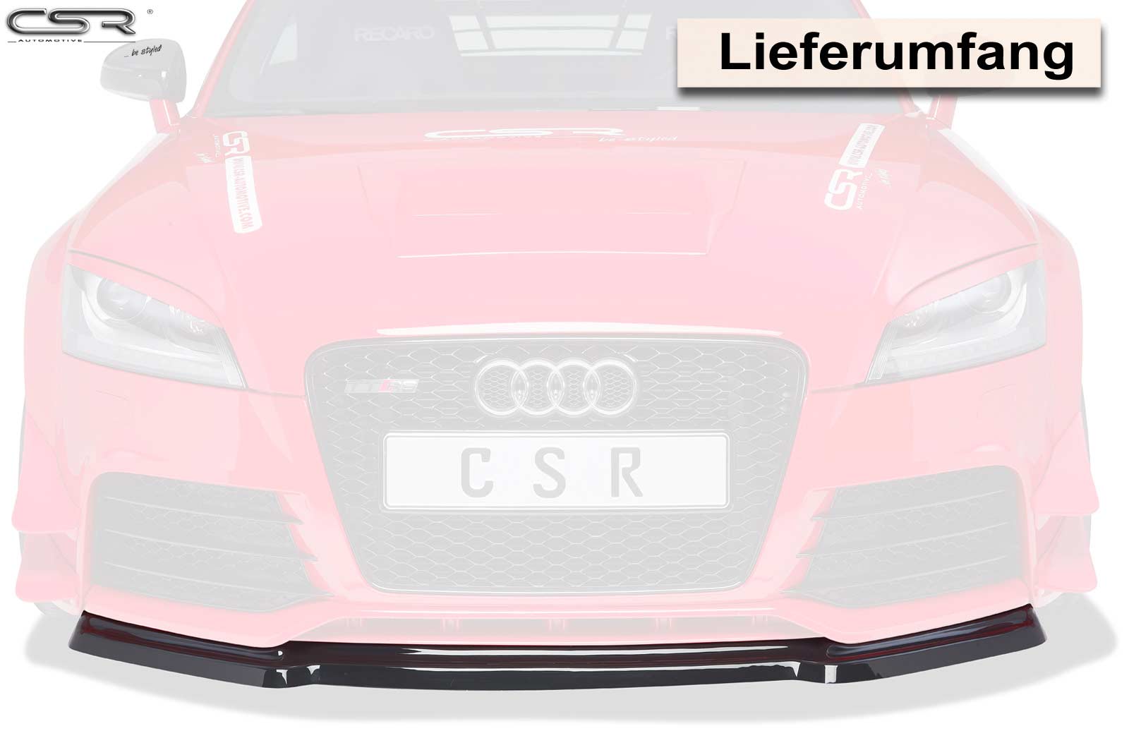Lame de parechoc avant pour Audi TT RS 8J (2009-2015) - Fabriqué en ABS (6 finitions au choix)