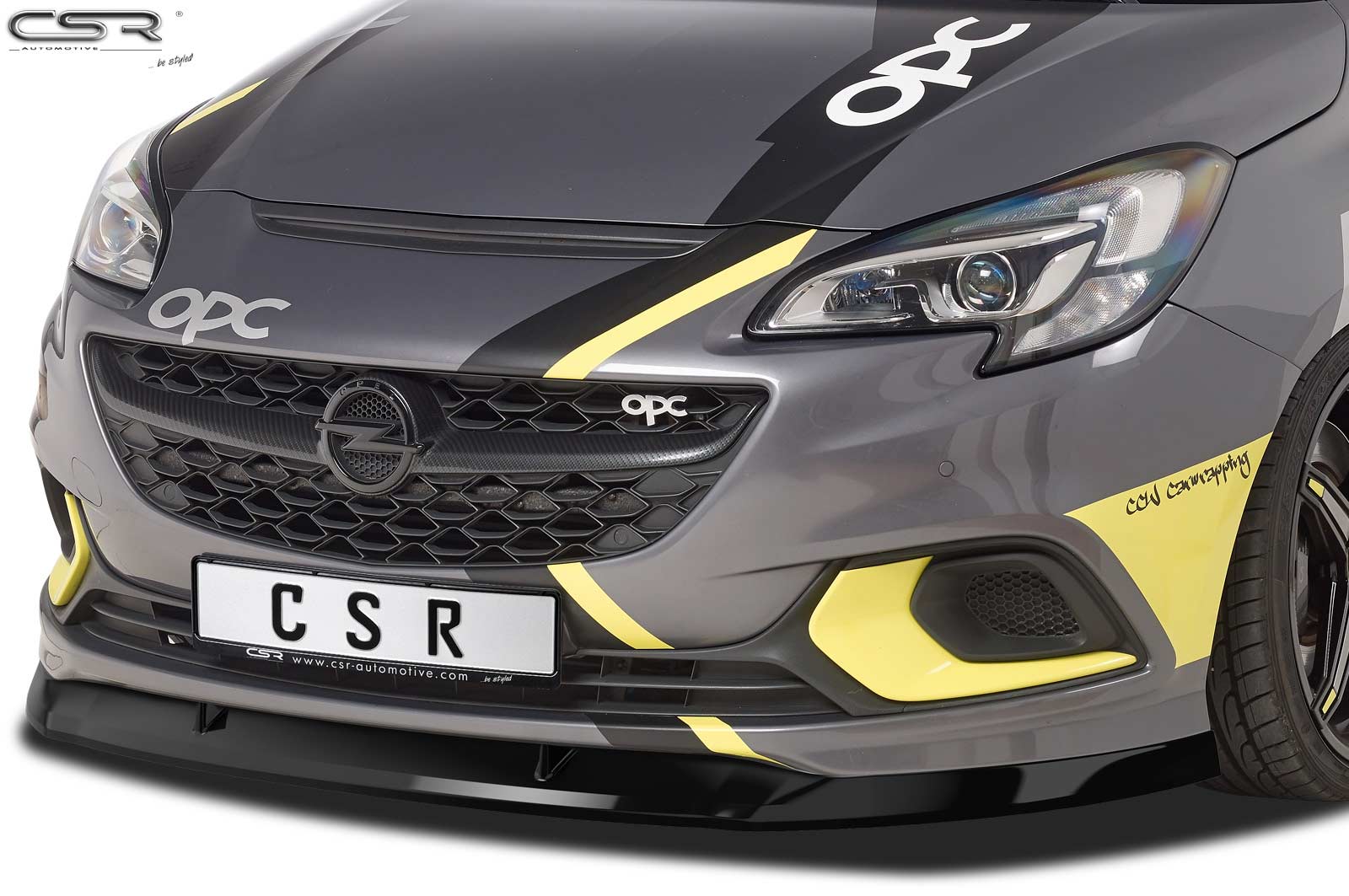 Lame de parechoc avant pour Opel Corsa E OPC (depuis 03/2015) - Fabriqué en ABS (6 finitions au choix)