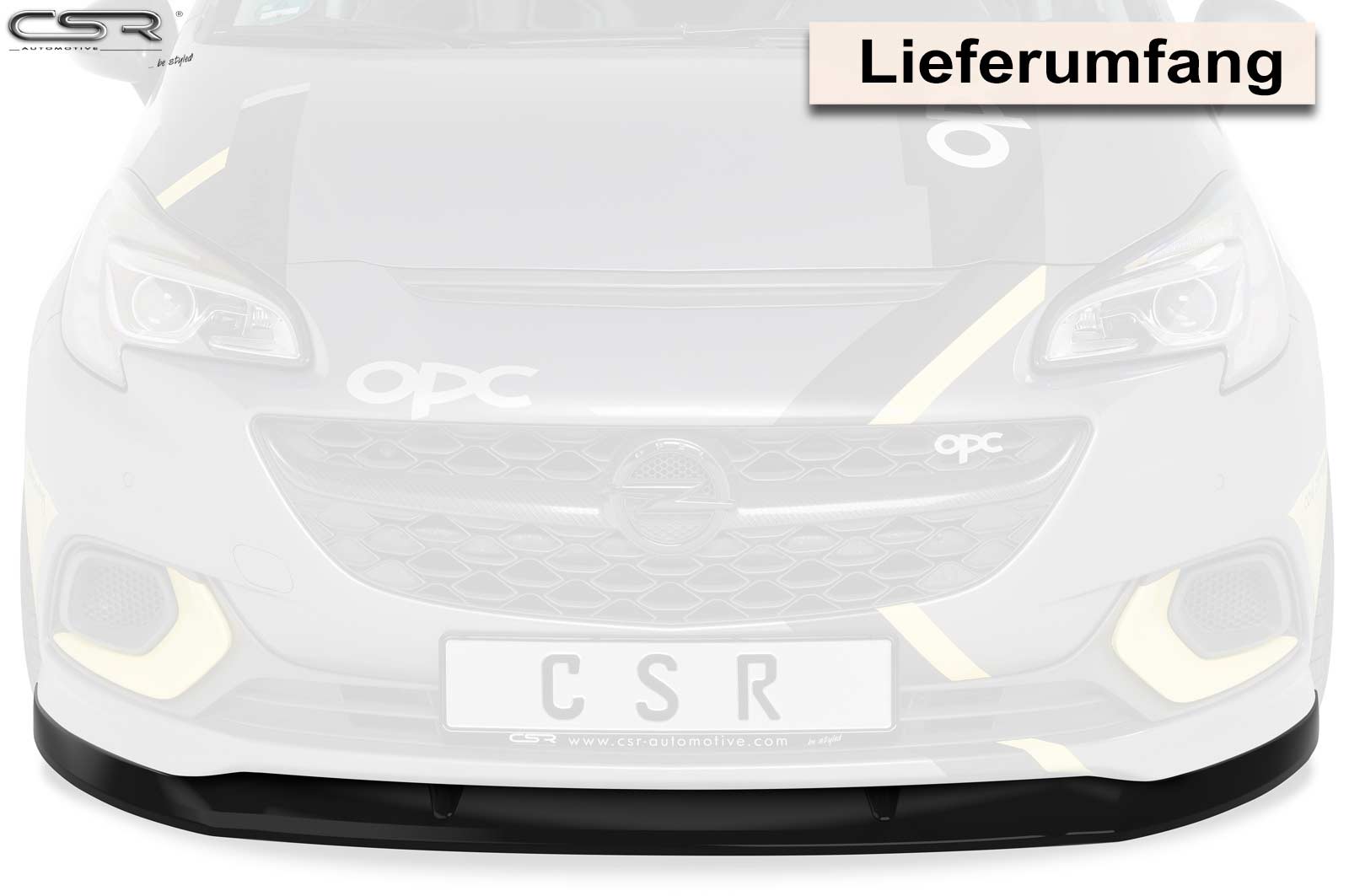 Lame de parechoc avant pour Opel Corsa E OPC (depuis 03/2015) - Fabriqué en ABS (6 finitions au choix)