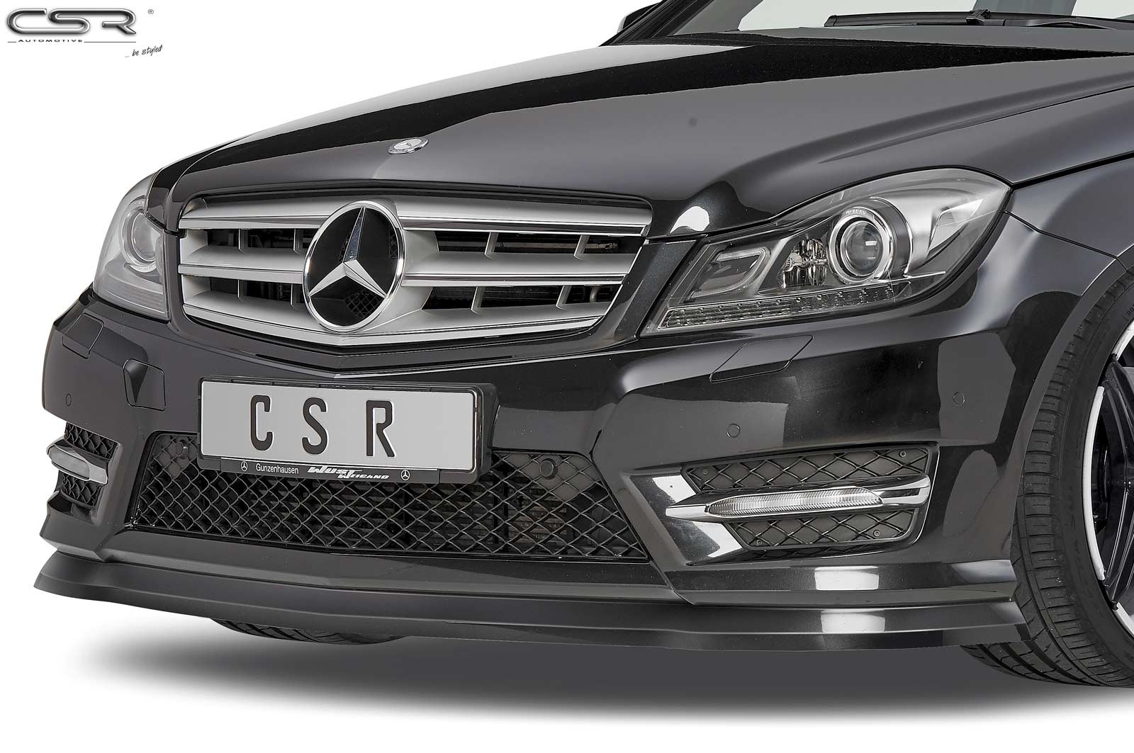 Lame de parechoc avant pour Mercedes-Benz Classe C 204 toutes carrosseries (03/2011-06/2015) - Fabriqué en ABS (6 finitions au choix)
