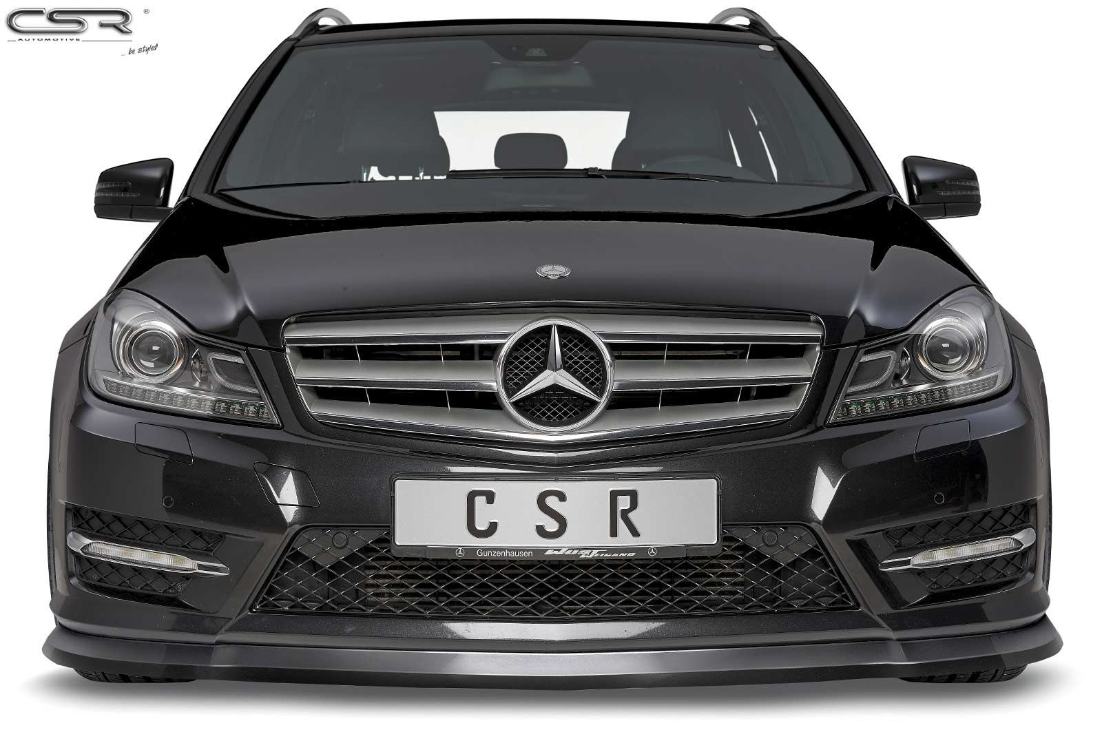 Lame de parechoc avant pour Mercedes-Benz Classe C 204 toutes carrosseries (03/2011-06/2015) - Fabriqué en ABS (6 finitions au choix)