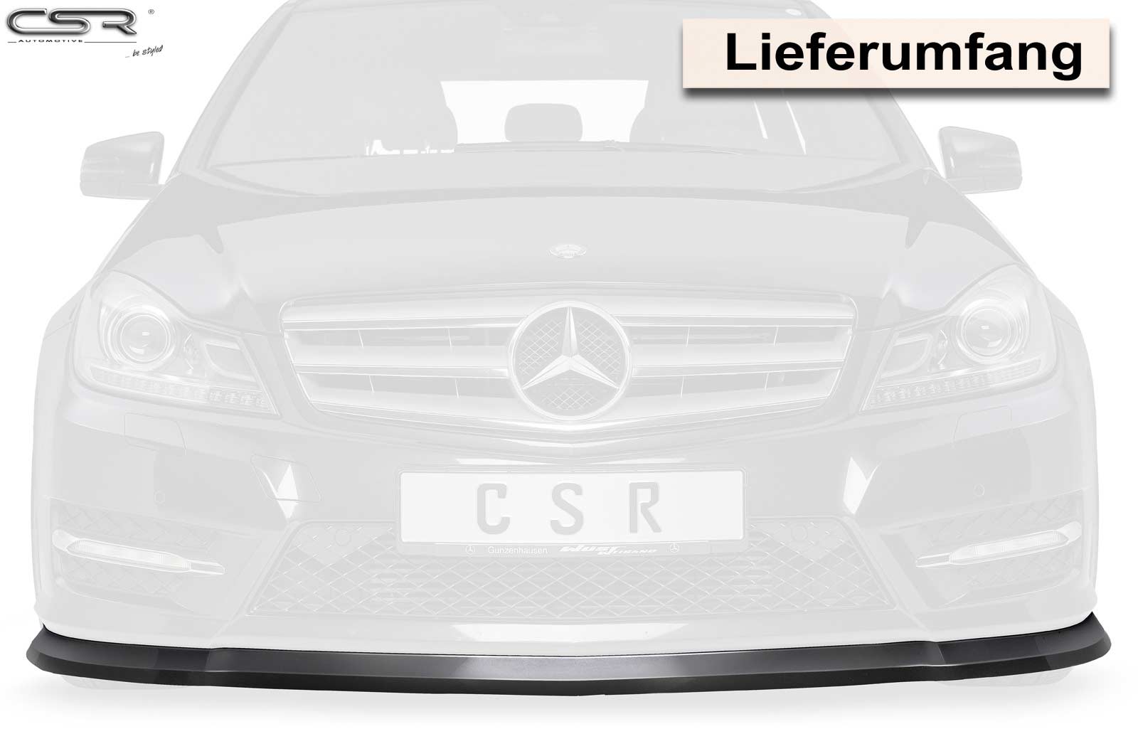 Lame de parechoc avant pour Mercedes-Benz Classe C 204 toutes carrosseries (03/2011-06/2015) - Fabriqué en ABS (6 finitions au choix)