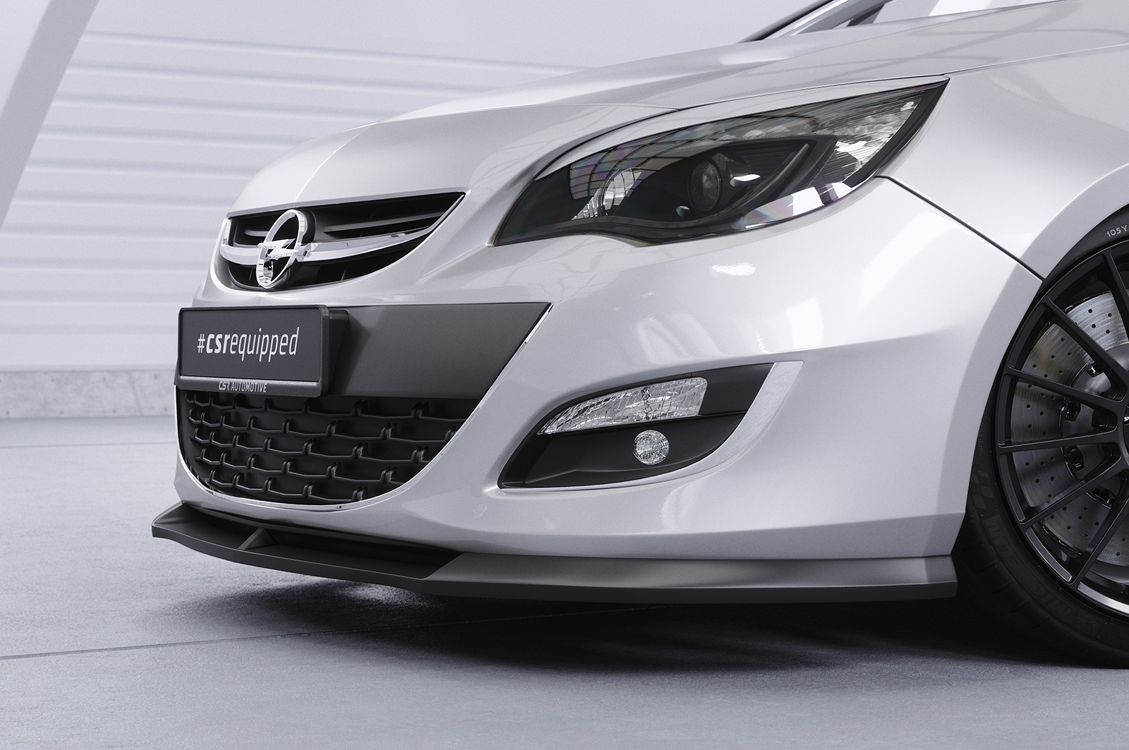 Lame de parechoc avant pour Opel Astra J sauf OPC (9/2012-2015) - Fabriqué en ABS (6 finitions au choix)