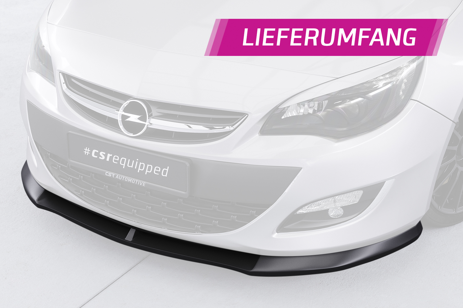 Lame de parechoc avant pour Opel Astra J sauf OPC (9/2012-2015) - Fabriqué en ABS (6 finitions au choix)