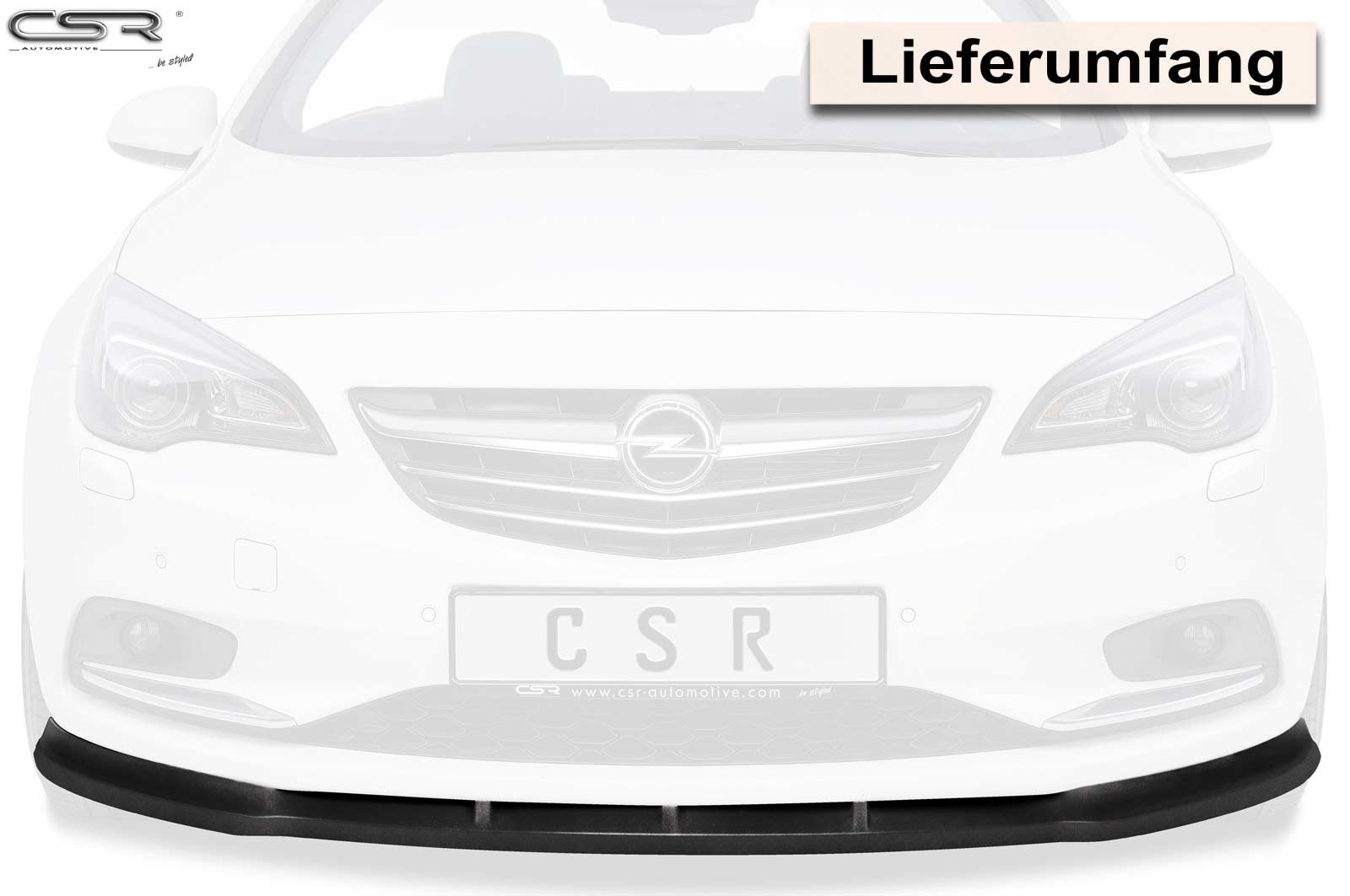 Lame de parechoc avant pour Opel Cascada toutes carrosseries (depuis 2013) - Fabriqué en ABS (6 finitions au choix)