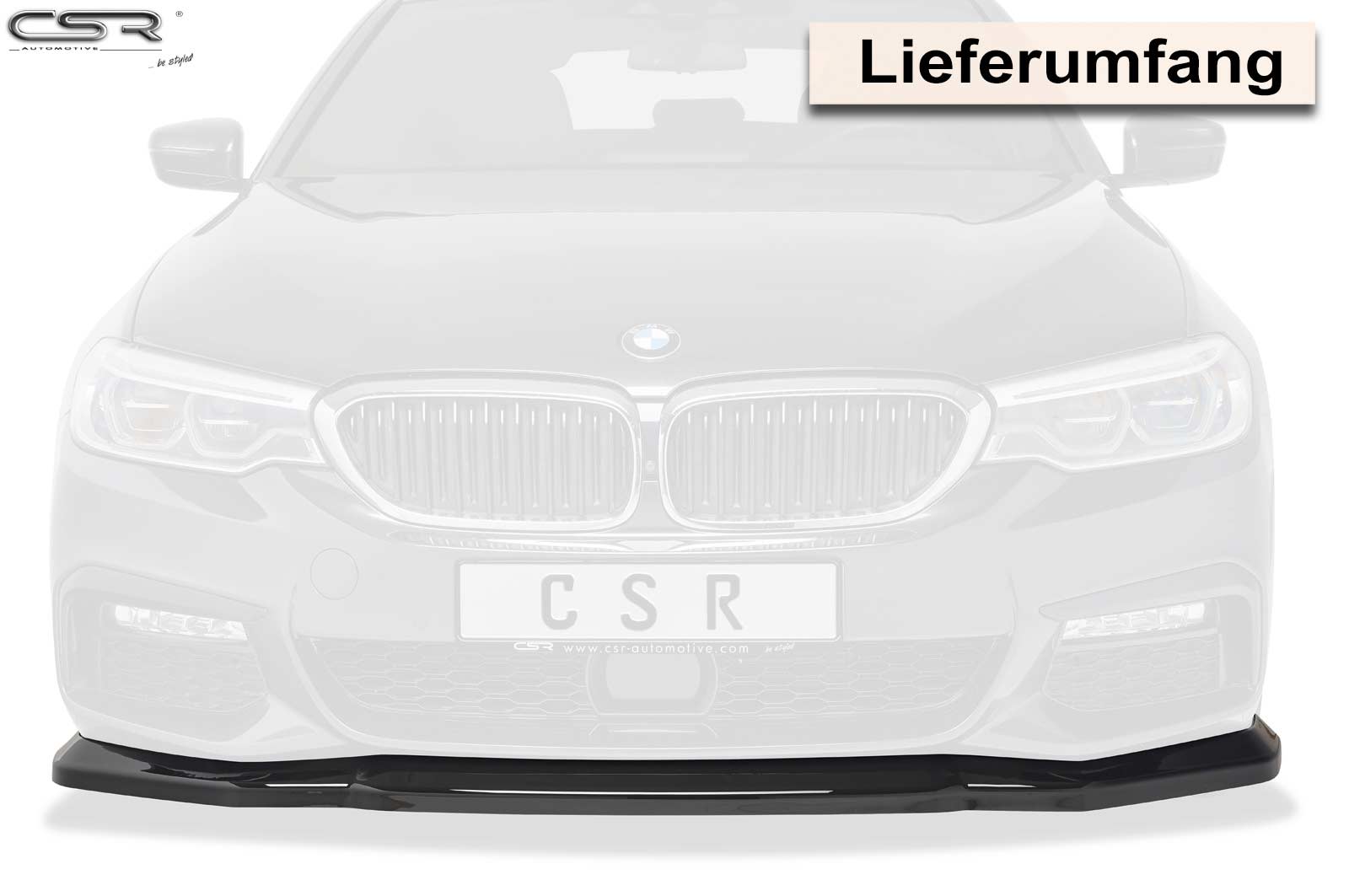 Lame de parechoc avant pour BMW Série 5 G30 / G31 uniquement Pack M (préfacelift) (2017-06/2020) - Fabriqué en ABS (6 finitions au choix)