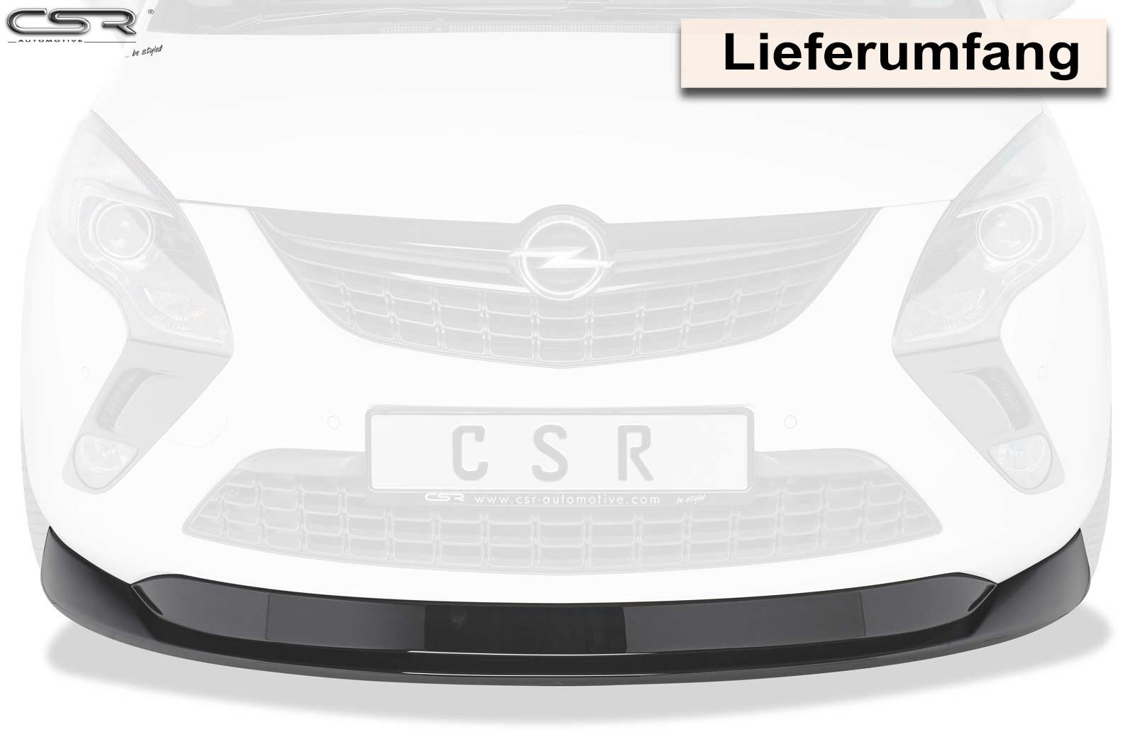 Lame de parechoc avant pour Opel Zafira C Tourer 3. Generation toutes carrosseries (2011-06/2016) - Fabriqué en ABS (6 finitions au choix)