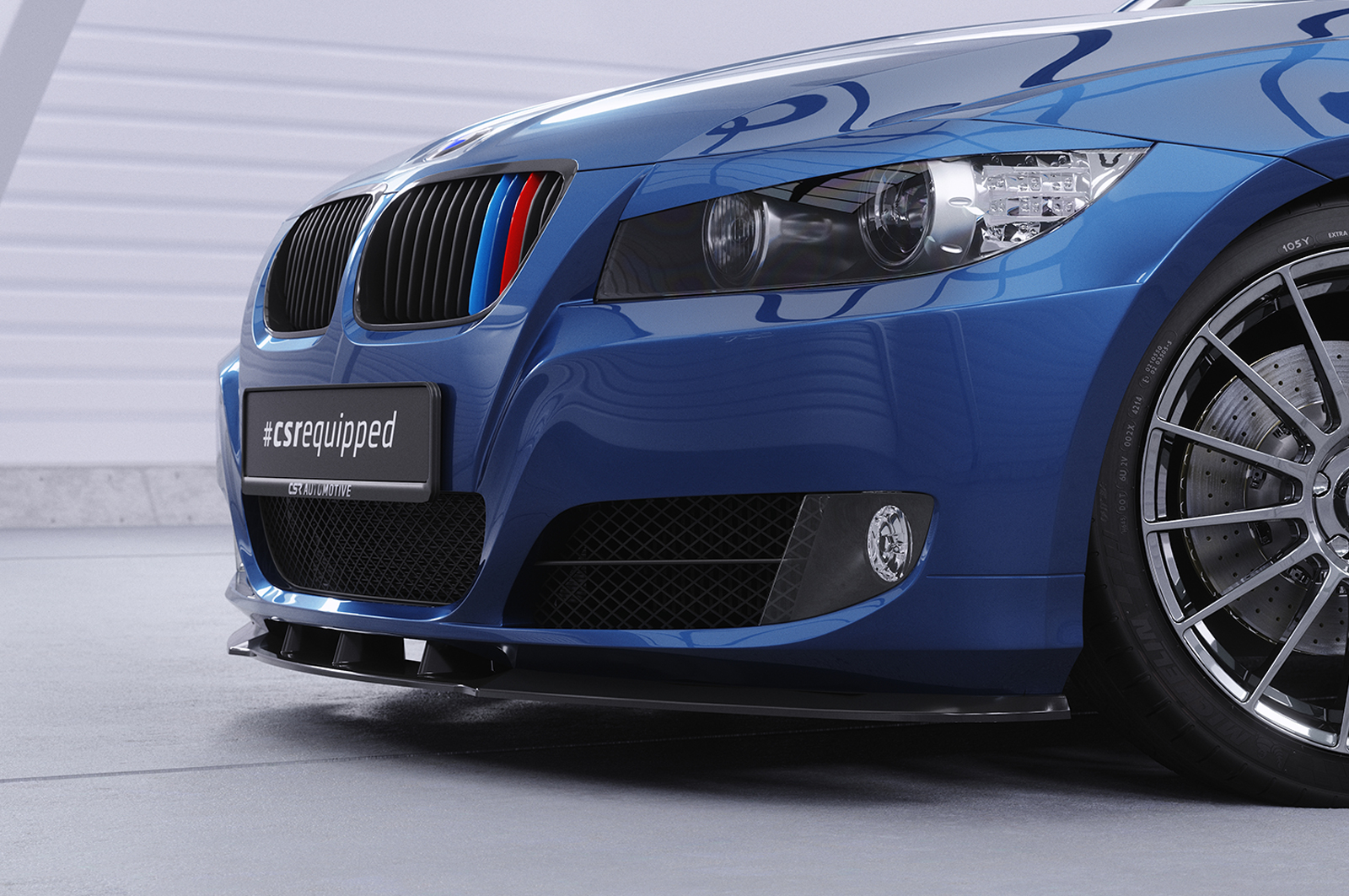 Lame de parechoc avant pour BMW Série 3 E90 LCI / E91 LCI berline / break (2008-2012) - Fabriqué en ABS (6 finitions au choix)