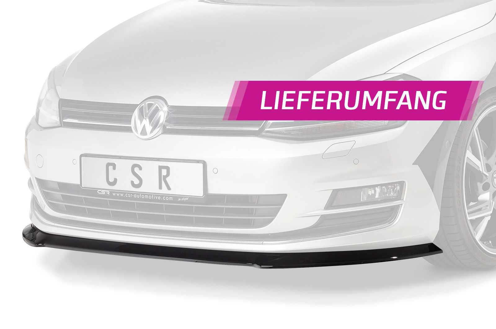 Lame de parechoc avant pour VW Golf 7 préfacelift (08/2012-2017) - Fabriqué en ABS (6 finitions au choix)