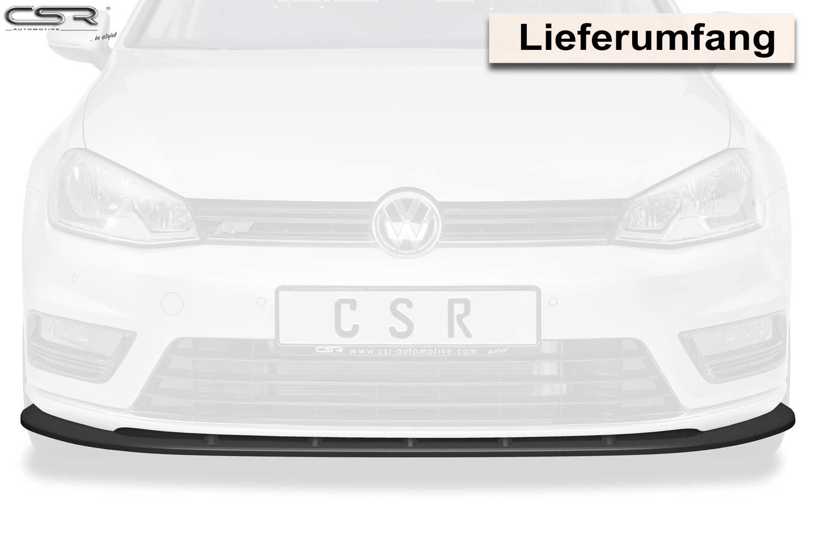 Lame de parechoc avant pour VW Golf 7 uniquement R-Line (depuis 08/2012) - Fabriqué en ABS (6 finitions au choix)