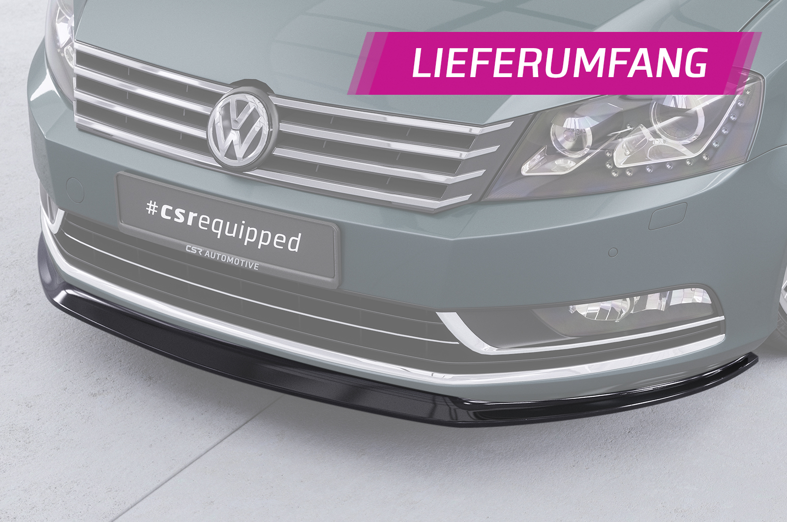Lame de parechoc avant pour VW Passat B7 (2010-2015) - Fabriqué en ABS (6 finitions au choix)