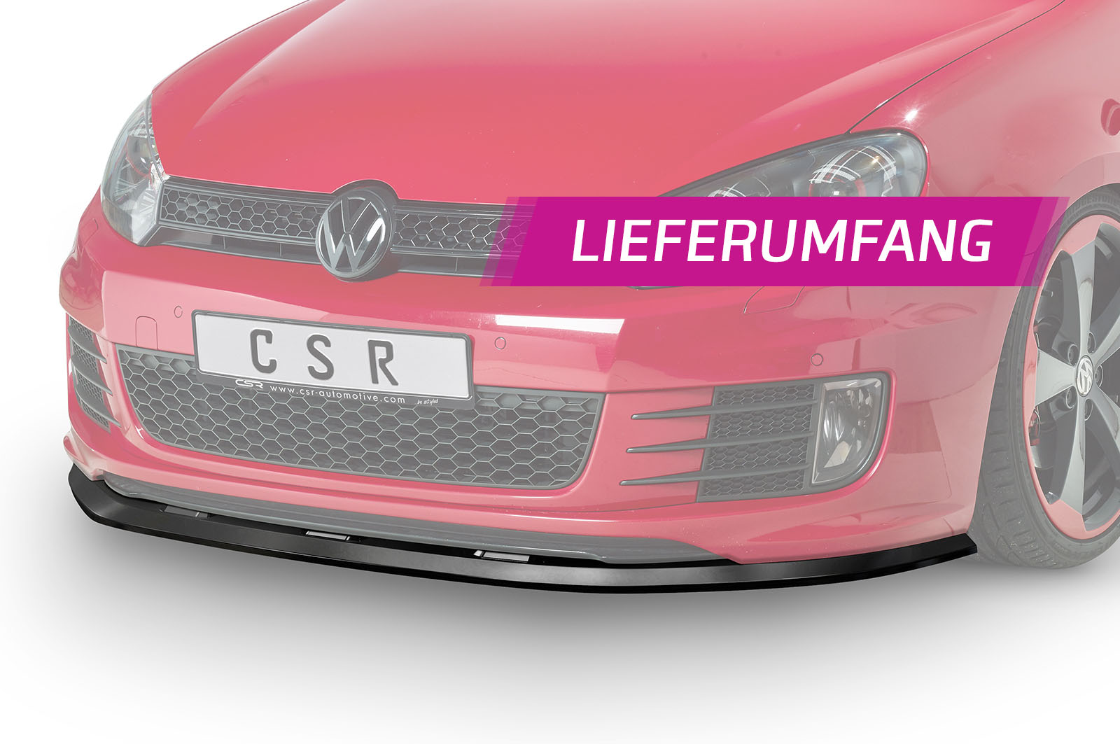 Lame de parechoc avant pour VW Golf VI GTI / GTD (2008-2012) - Fabriqué en ABS (6 finitions au choix)