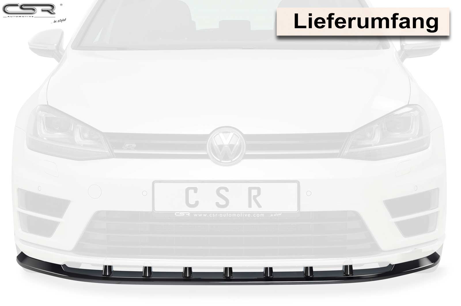 Lame de parechoc avant pour VW Golf 7 R préfacelift (2013-2017) - Fabriqué en ABS (6 finitions au choix)