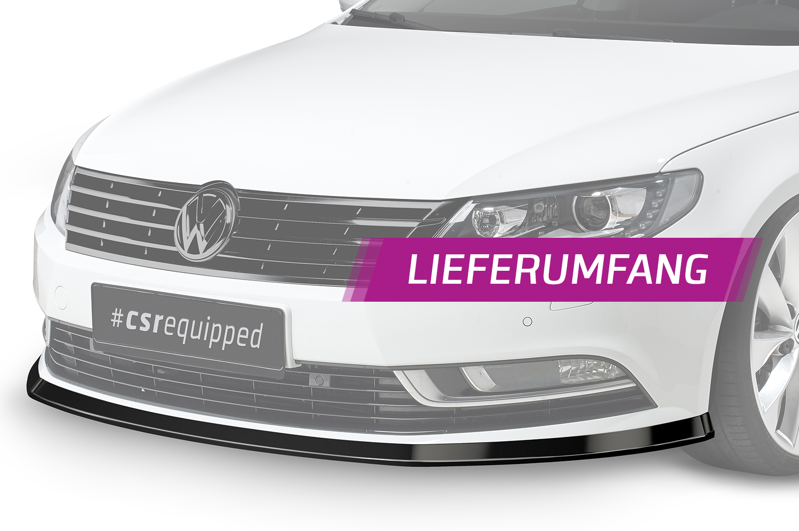 Lame de parechoc avant pour VW CC facelift (Passat CC) (02/2012-11/2016) - Fabriqué en ABS (6 finitions au choix)