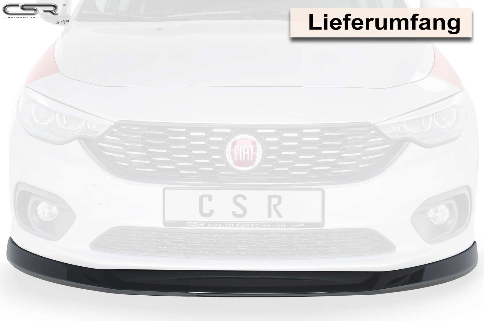 Lame de parechoc avant pour Fiat Tipo (Typ 356) (depuis 2015) - Fabriqué en ABS (6 finitions au choix)