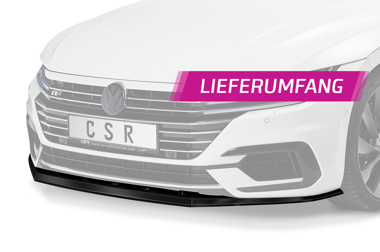 Lame de parechoc avant pour VW Arteon R-Line (2017-06/2020) - Fabriqué en ABS (6 finitions au choix)