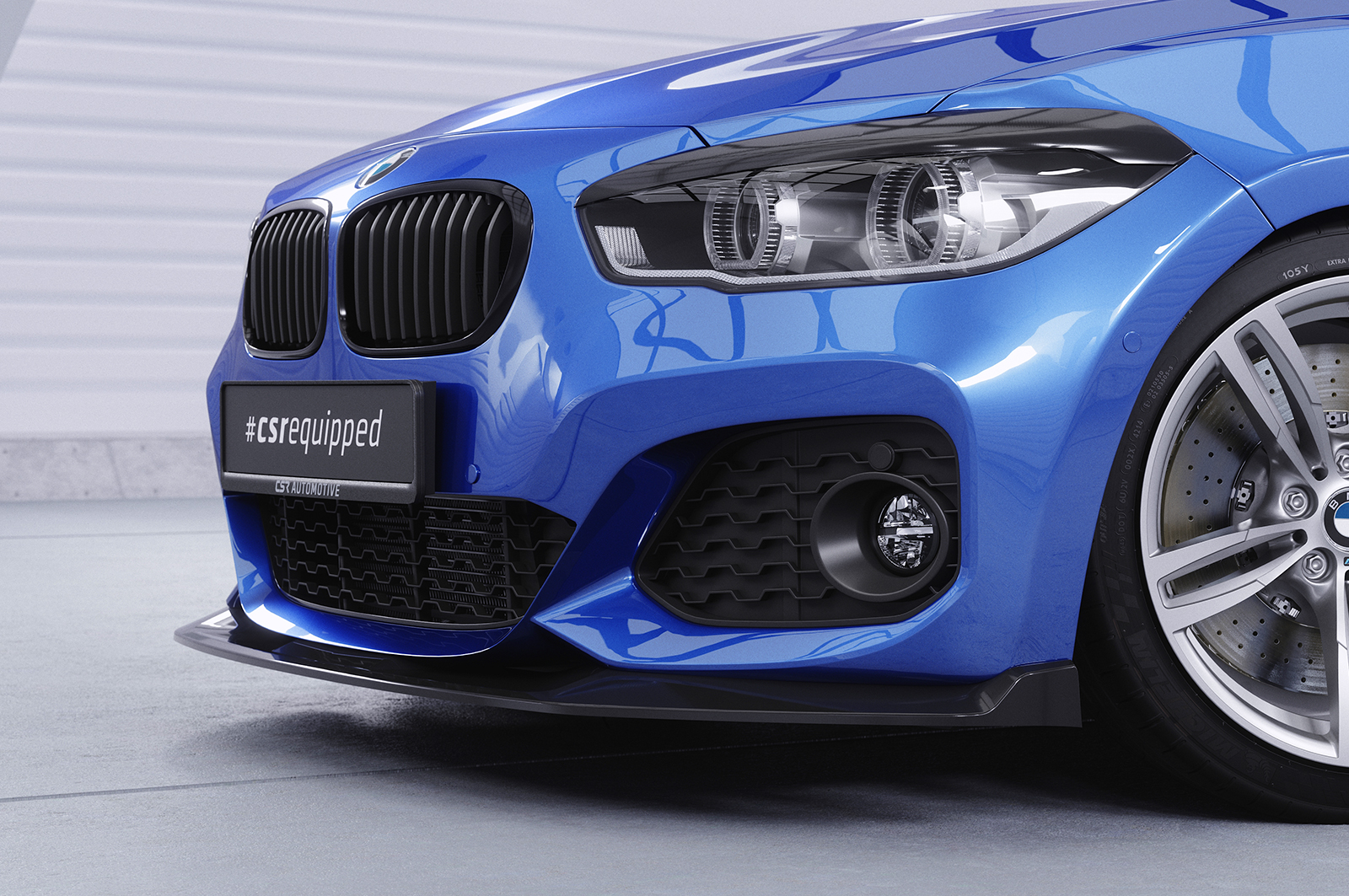 Lame de parechoc avant pour BMW Série 1 F20 / F21 facelift avec Pack M (depuis 01/2015) - Fabriqué en ABS (6 finitions au choix)