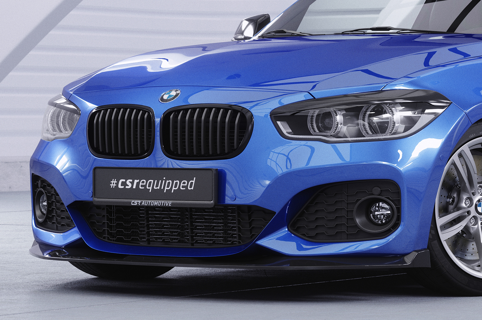 Lame de parechoc avant pour BMW Série 1 F20 / F21 facelift avec Pack M (depuis 01/2015) - Fabriqué en ABS (6 finitions au choix)
