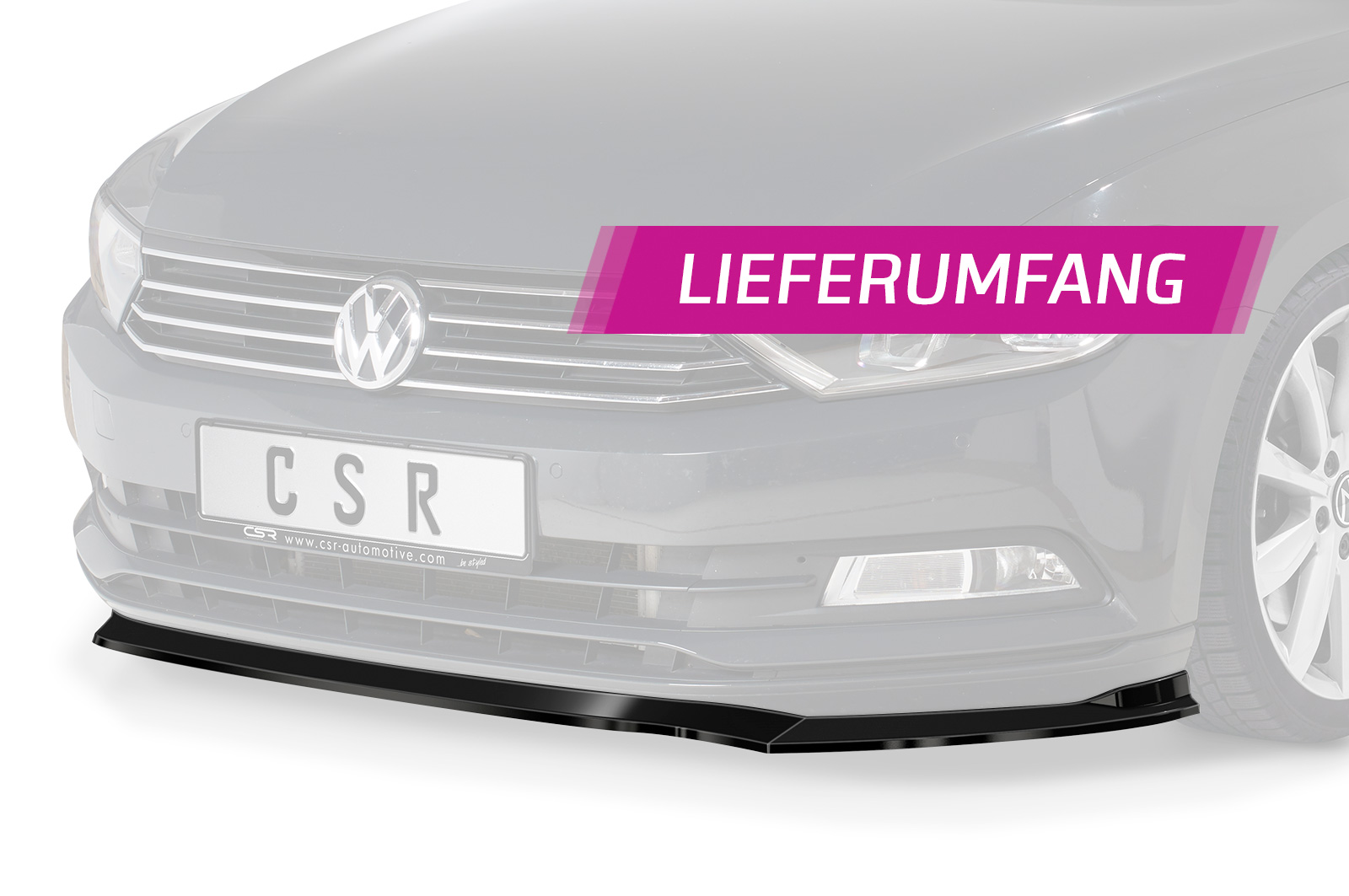 Lame de parechoc avant pour VW Passat B8 Typ 3G sauf R-Line / GTE (07/2014-06/2019) - Fabriqué en ABS (6 finitions au choix)