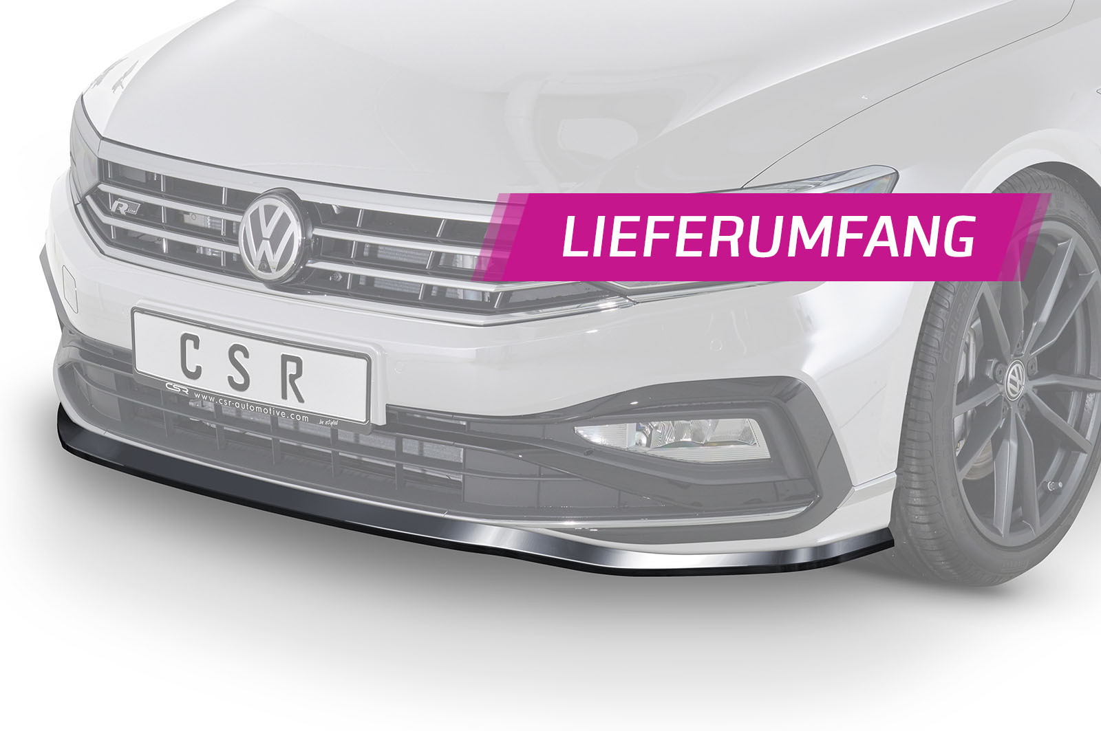 Lame de parechoc avant pour VW Passat B8 Typ 3G R-Line facelift (depuis 2019) - Fabriqué en ABS (6 finitions au choix)