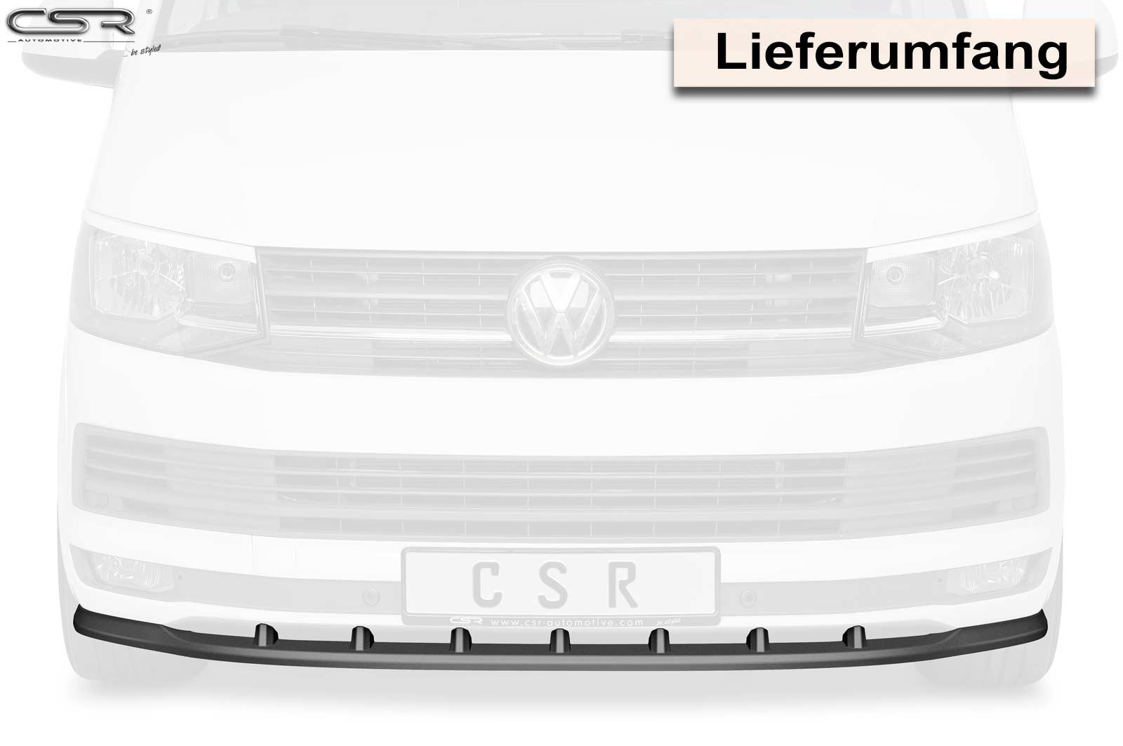 Lame de parechoc avant pour VW T6 2. facelift (2015-2019) - Fabriqué en ABS (6 finitions au choix)