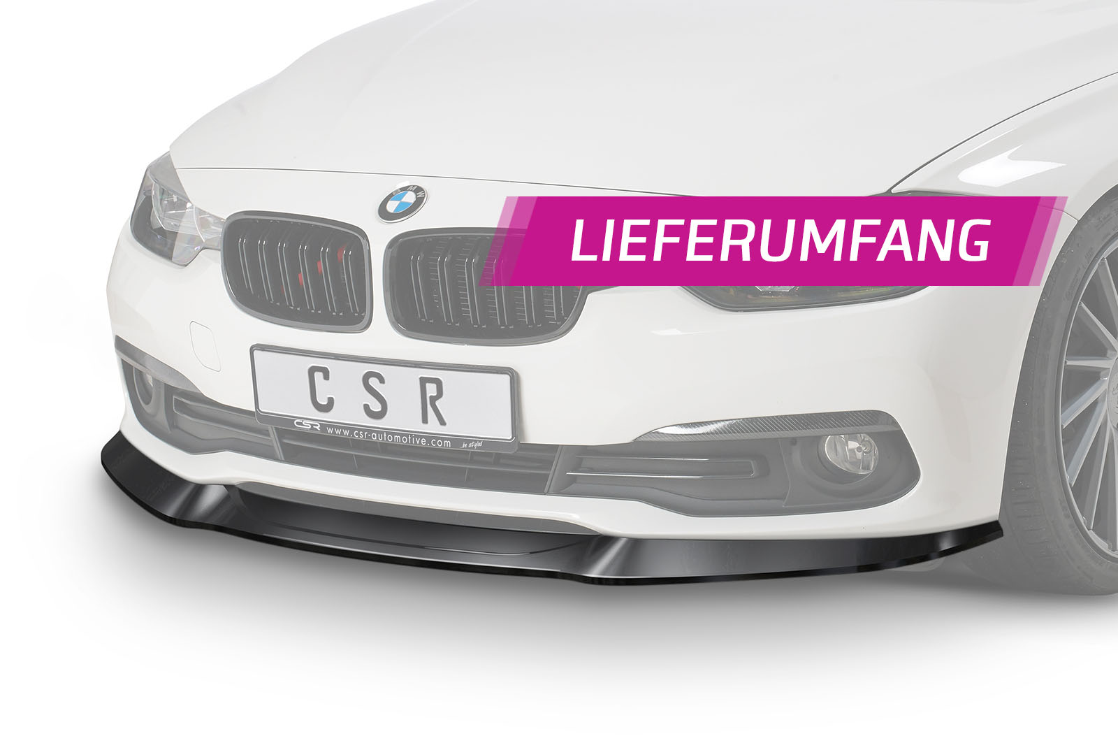 Lame de parechoc avant pour BMW Série 3 F30 / F31 facelift (07/2015-2019) - Fabriqué en ABS (6 finitions au choix)