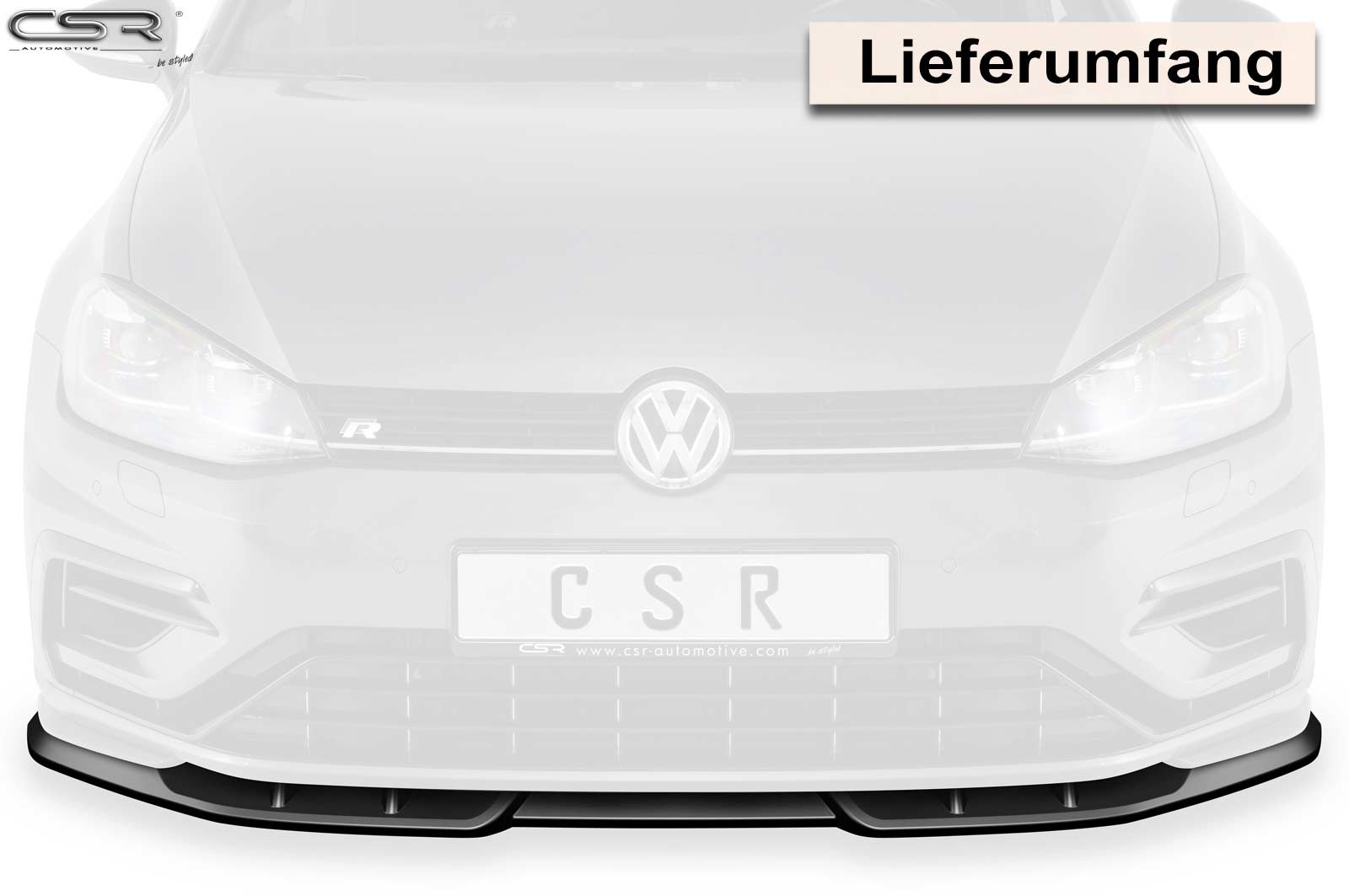 Lame de parechoc avant pour VW Golf 7 R facelift (depuis 2017) - Fabriqué en ABS (6 finitions au choix)