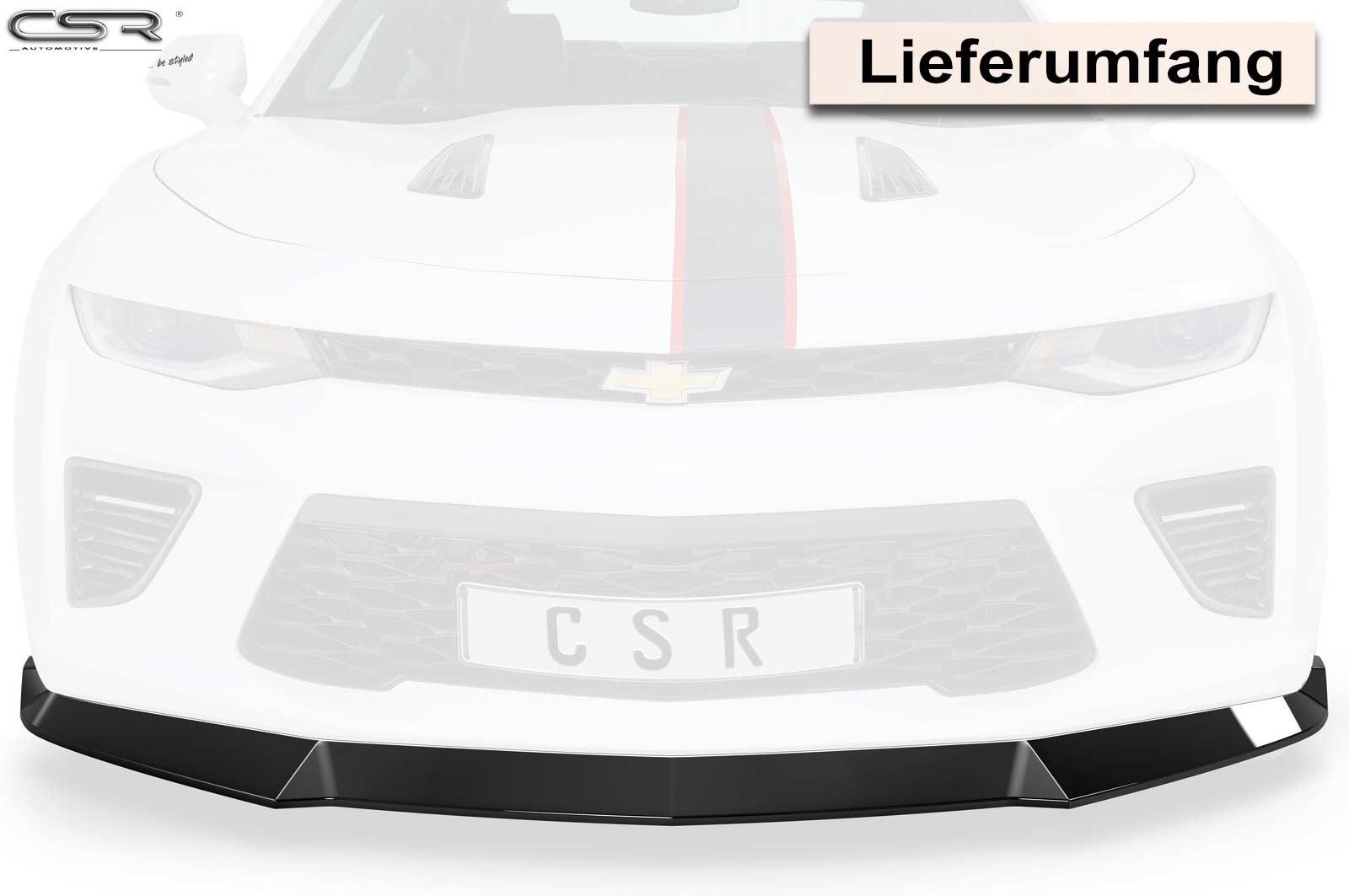 Lame de parechoc avant pour Chevrolet Camaro 6 SS (2016-2018) - Fabriqué en ABS (6 finitions au choix)