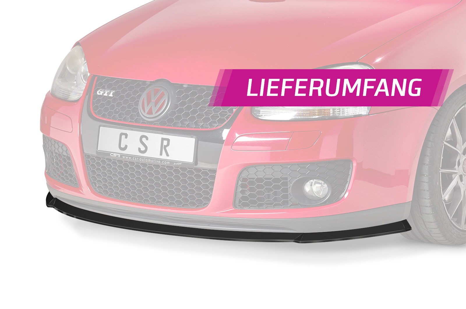 Lame de parechoc avant pour VW Golf V GTI / GT (09/2004-06/2008) - Fabriqué en ABS (6 finitions au choix)