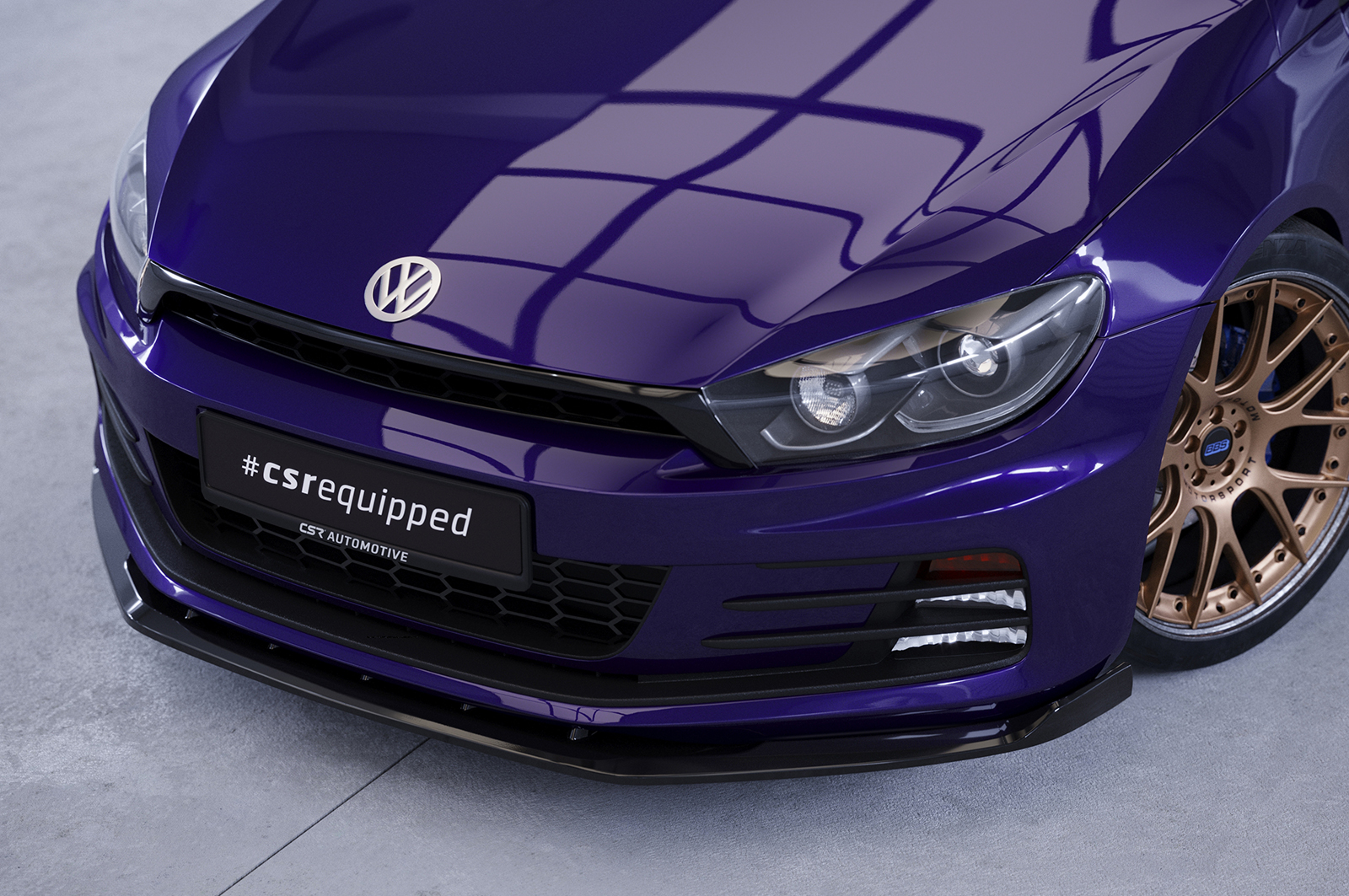 Lame de parechoc avant pour VW Scirocco III finition de base / facelift (2014-2017) - Fabriqué en ABS (6 finitions au choix)