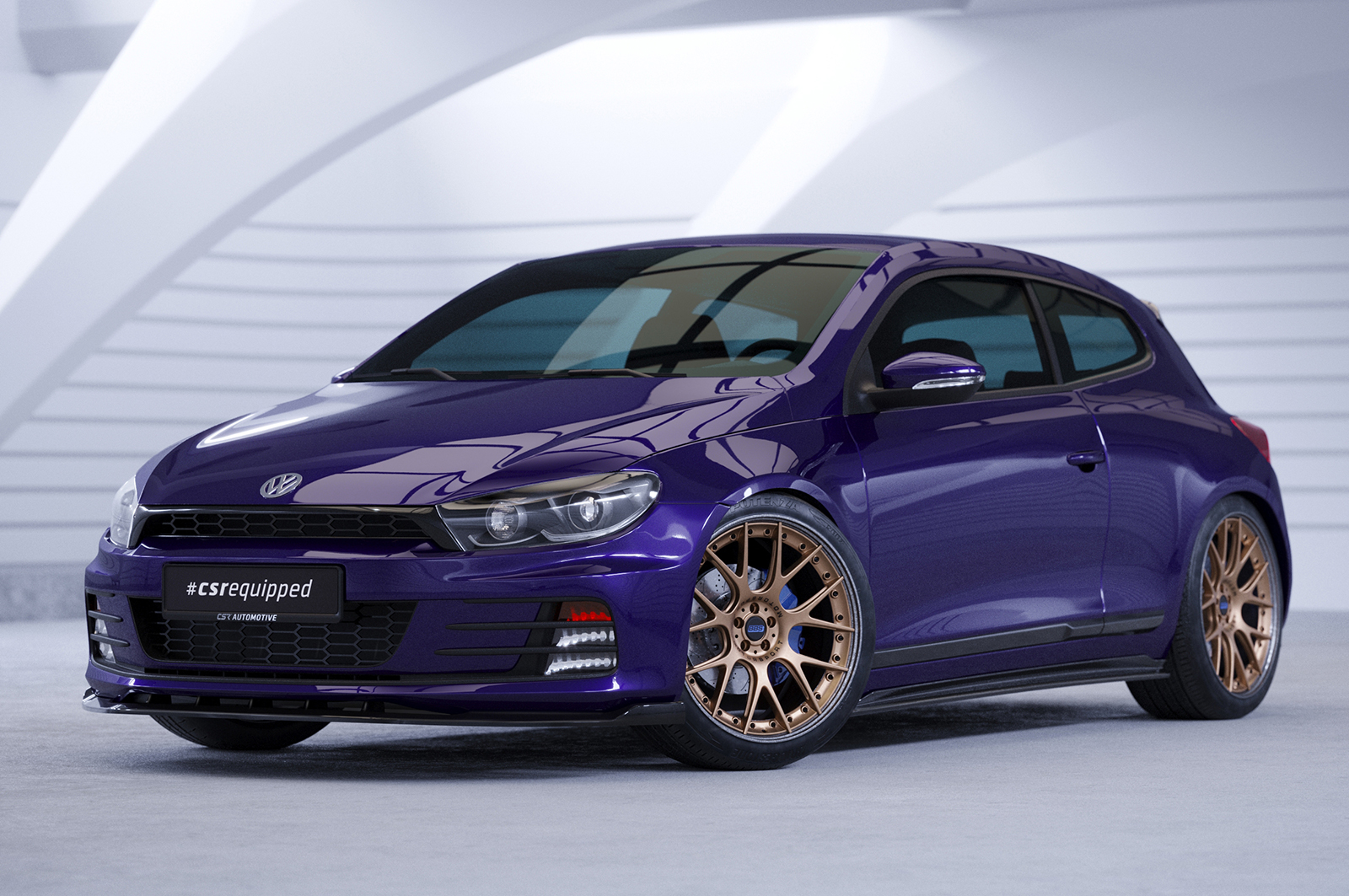 Lame de parechoc avant pour VW Scirocco III finition de base / facelift (2014-2017) - Fabriqué en ABS (6 finitions au choix)