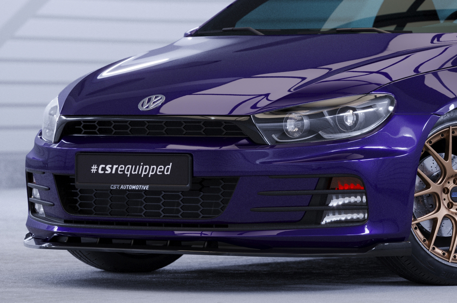 Lame de parechoc avant pour VW Scirocco III finition de base / facelift (2014-2017) - Fabriqué en ABS (6 finitions au choix)