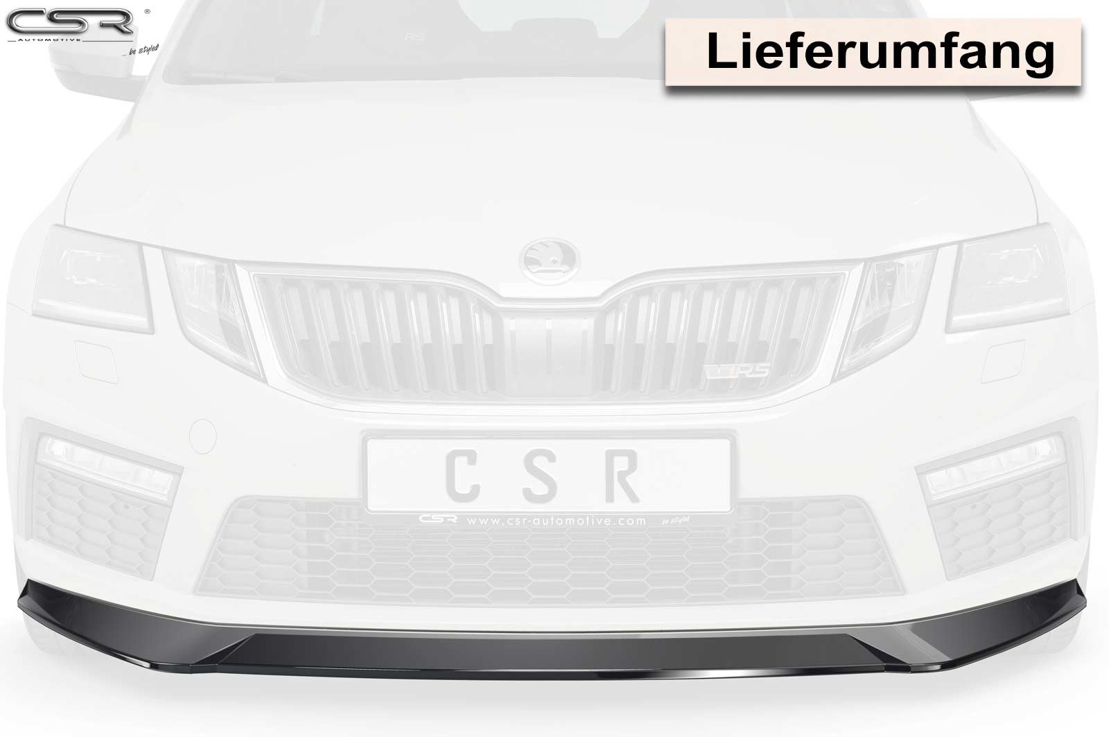 Lame de parechoc avant pour Skoda Octavia III (Typ 5E) RS facelift (2017-2019) - Fabriqué en ABS (6 finitions au choix)