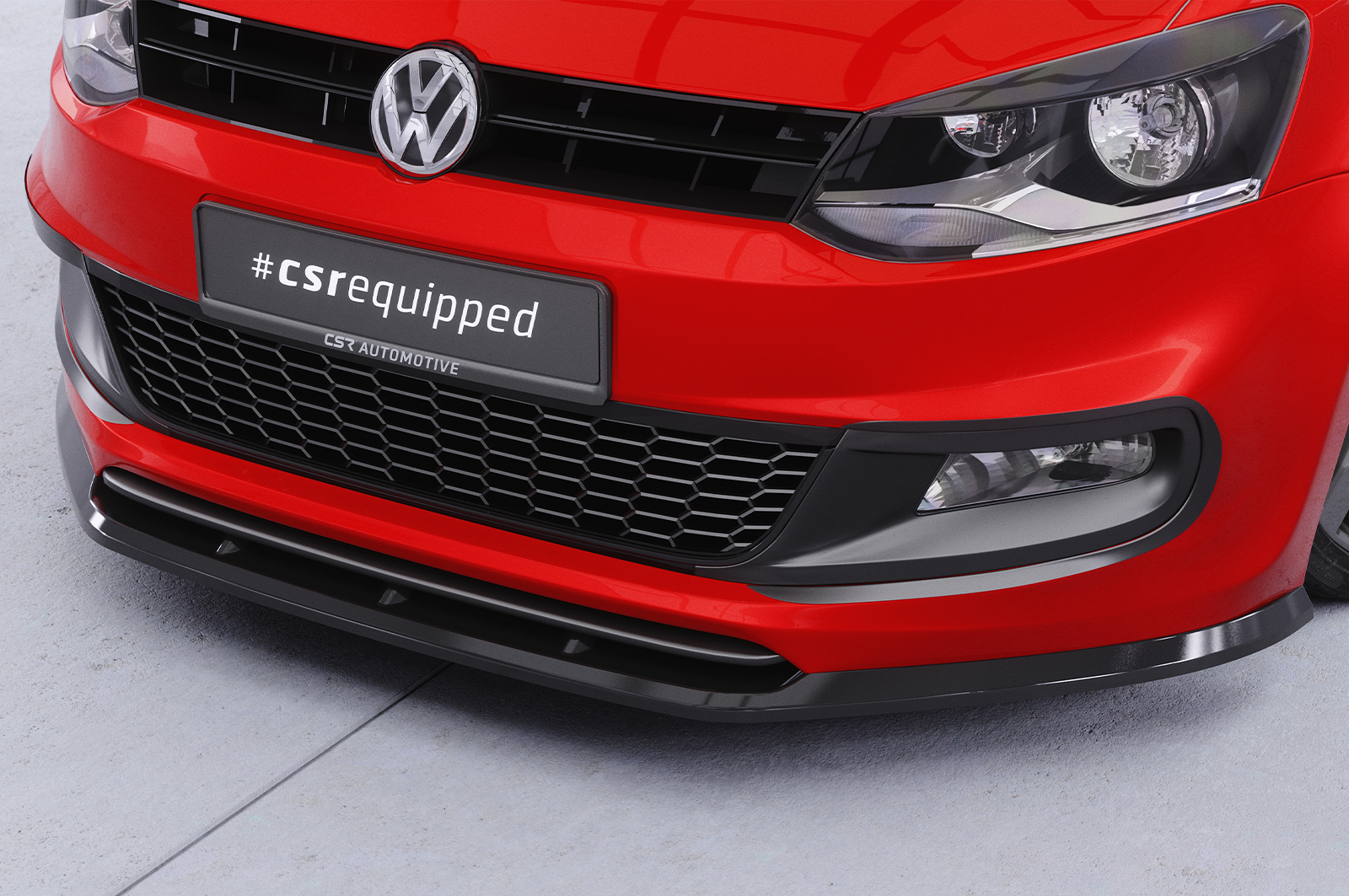 Lame de parechoc avant pour VW Polo V (Typ 6R / 6C) R-Line (03/2009-2017) - Fabriqué en ABS (6 finitions au choix)