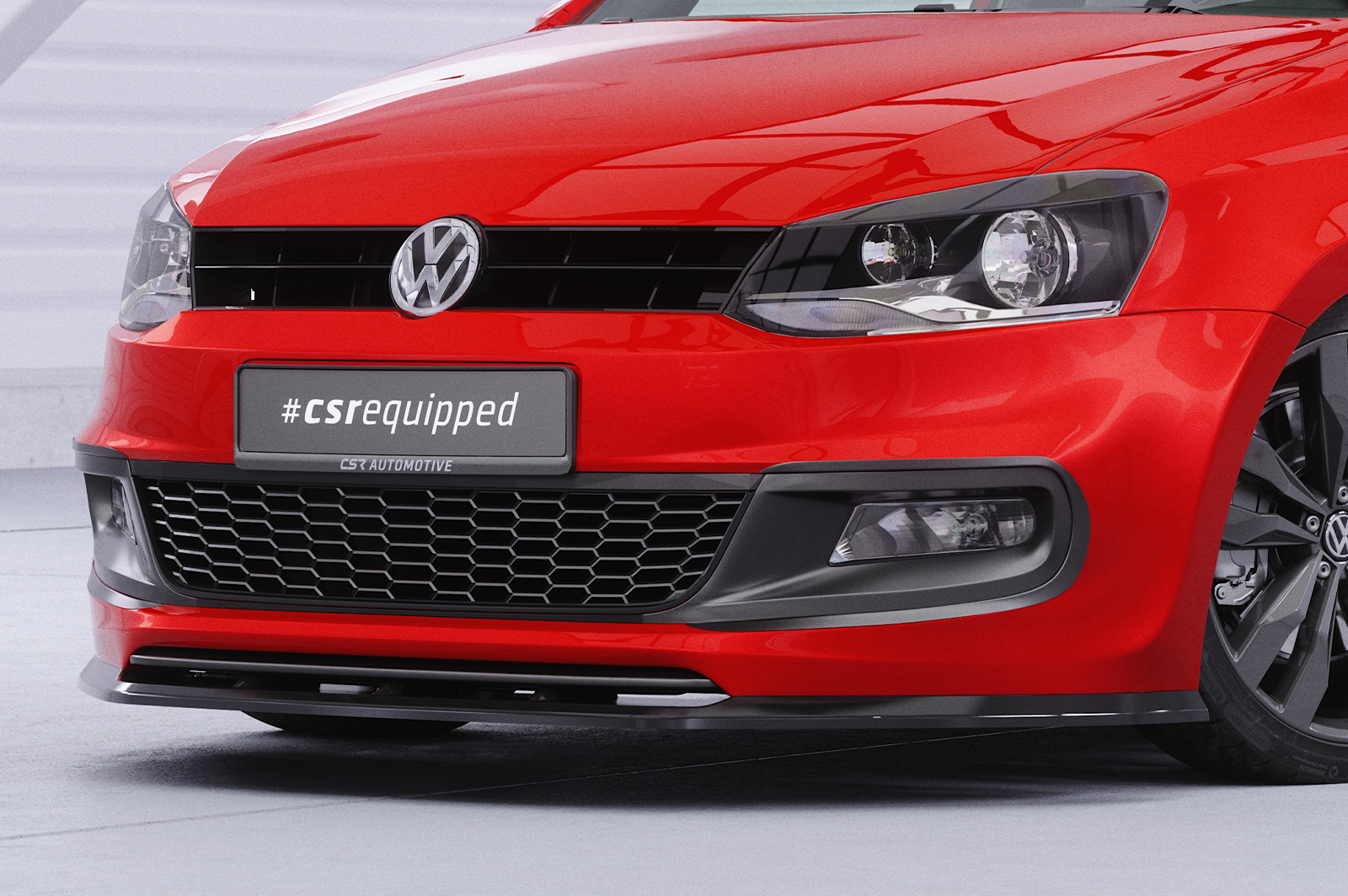 Lame de parechoc avant pour VW Polo V (Typ 6R / 6C) R-Line (03/2009-2017) - Fabriqué en ABS (6 finitions au choix)